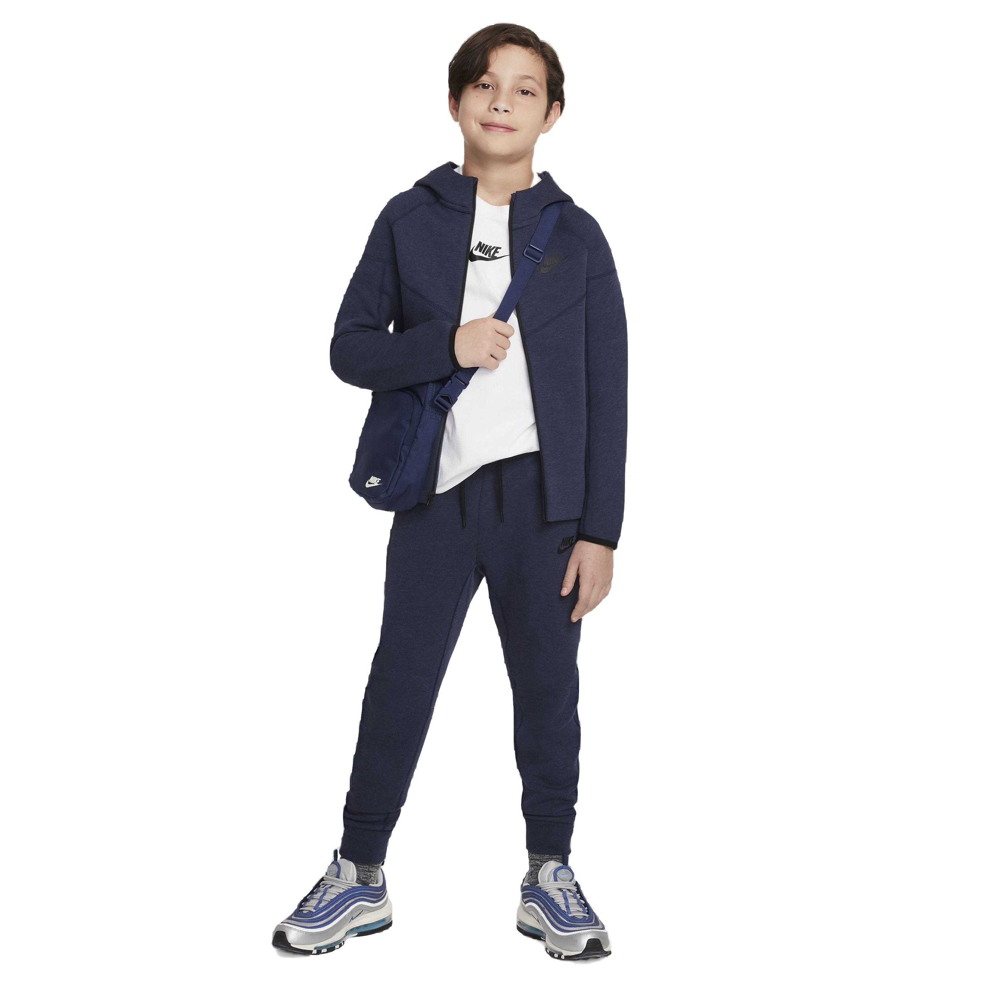 Nike Big Boys' Sportswear Tech Fleece Full Zip Jacket - BLUE Thumbnail View 5