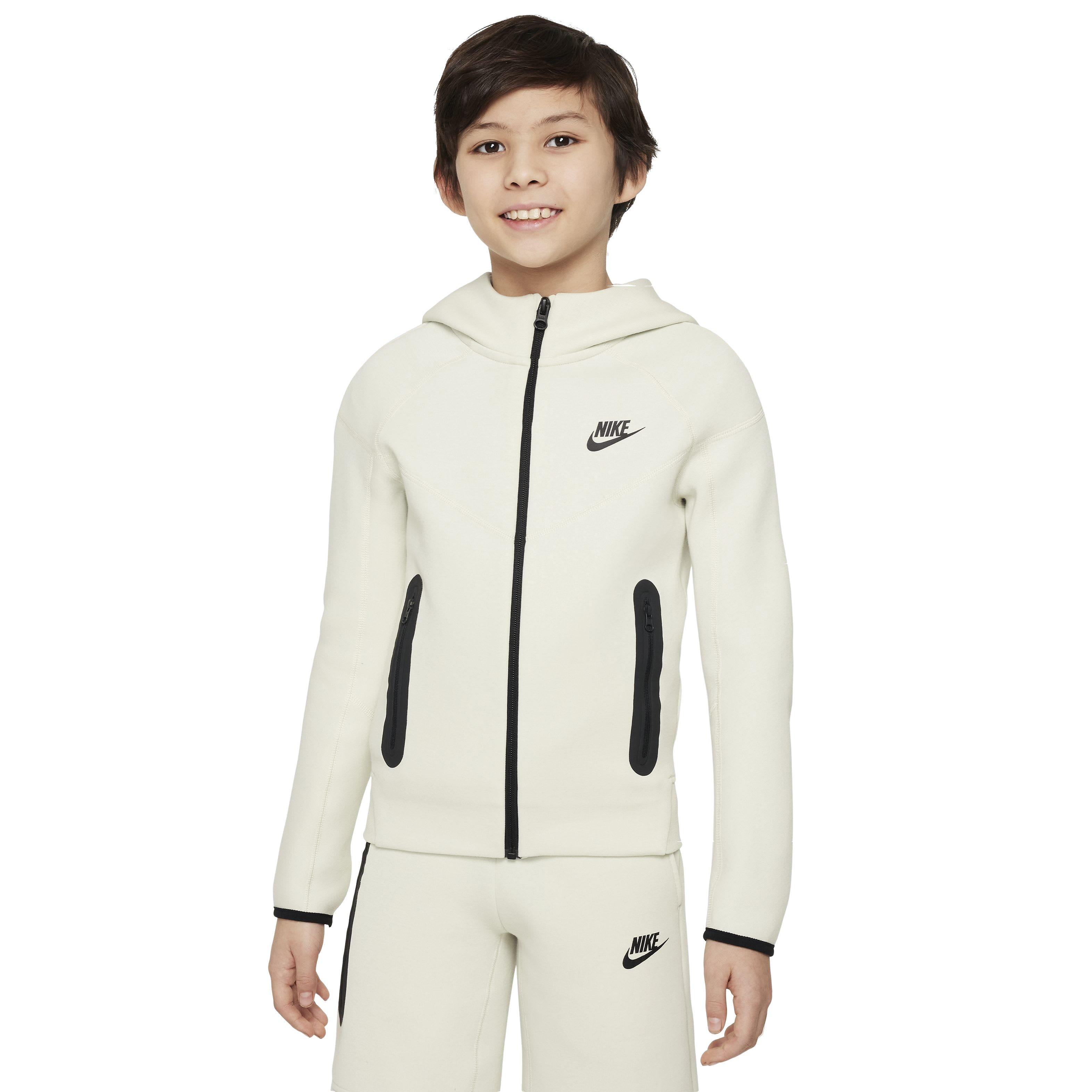 Nike Big Boys' Sportswear Tech Fleece Full Zip Jacket - CREAM Thumbnail View 1