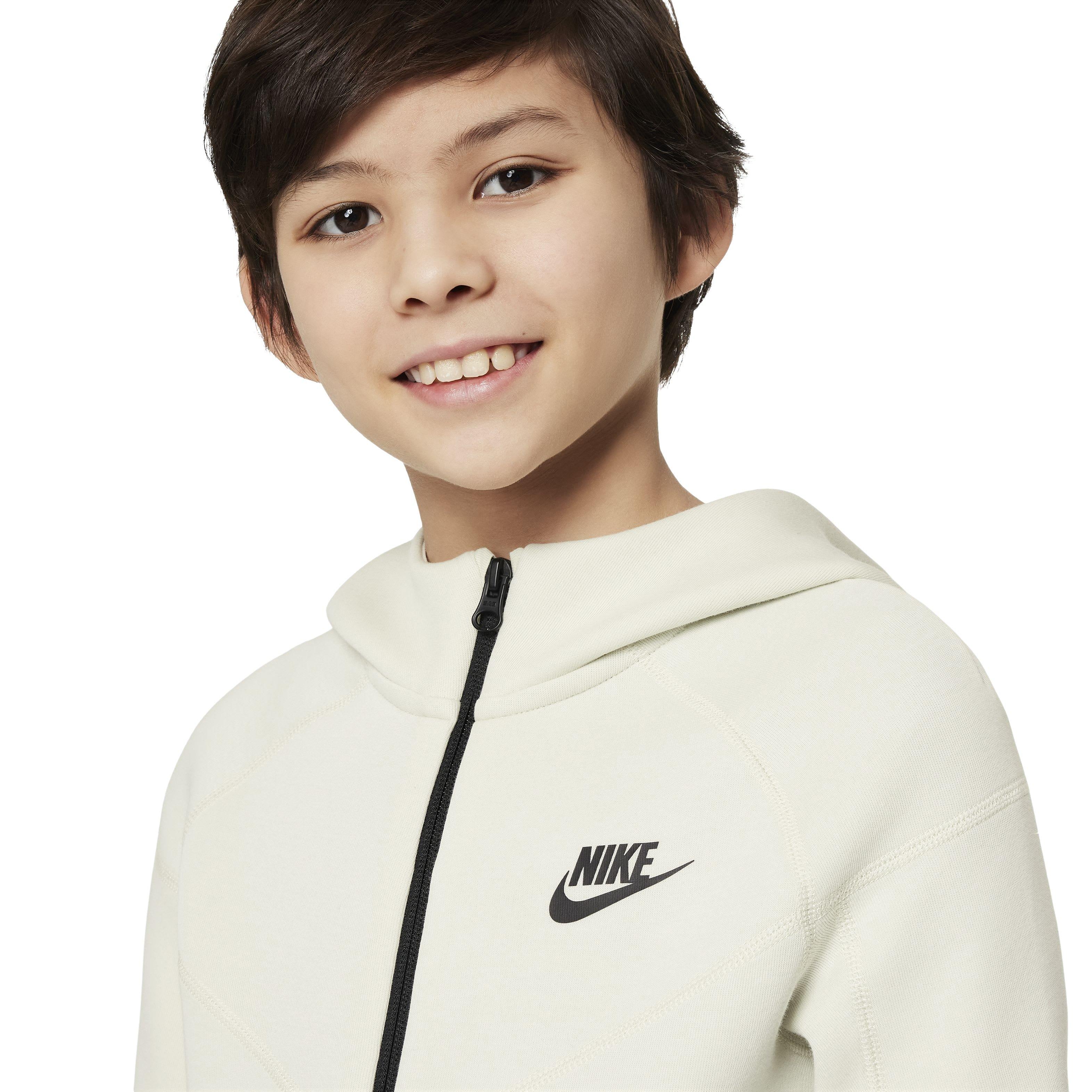 Nike Big Boys' Sportswear Tech Fleece Full Zip Jacket - CREAM Thumbnail View 3