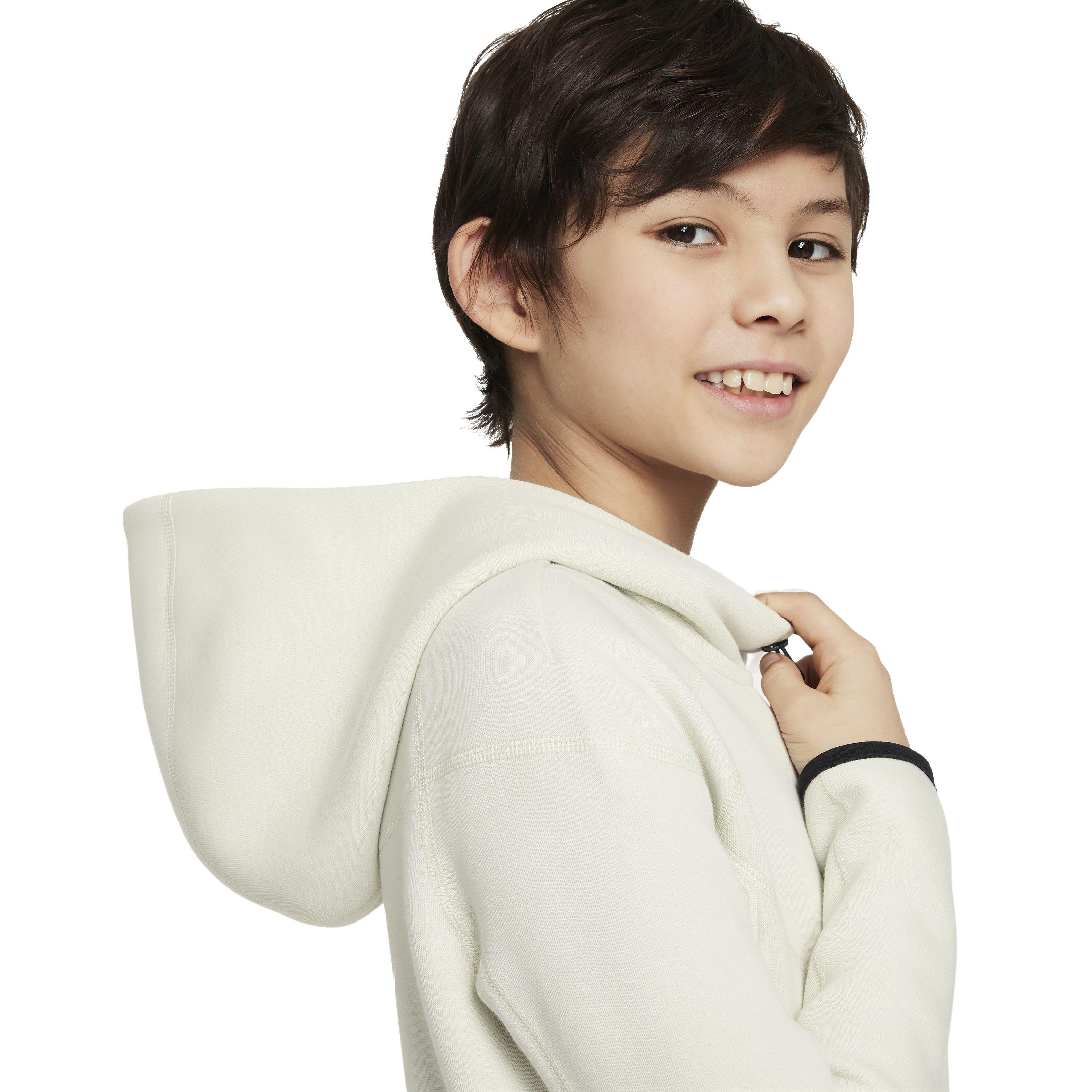 Nike Big Boys' Sportswear Tech Fleece Full Zip Jacket - CREAM Thumbnail View 5