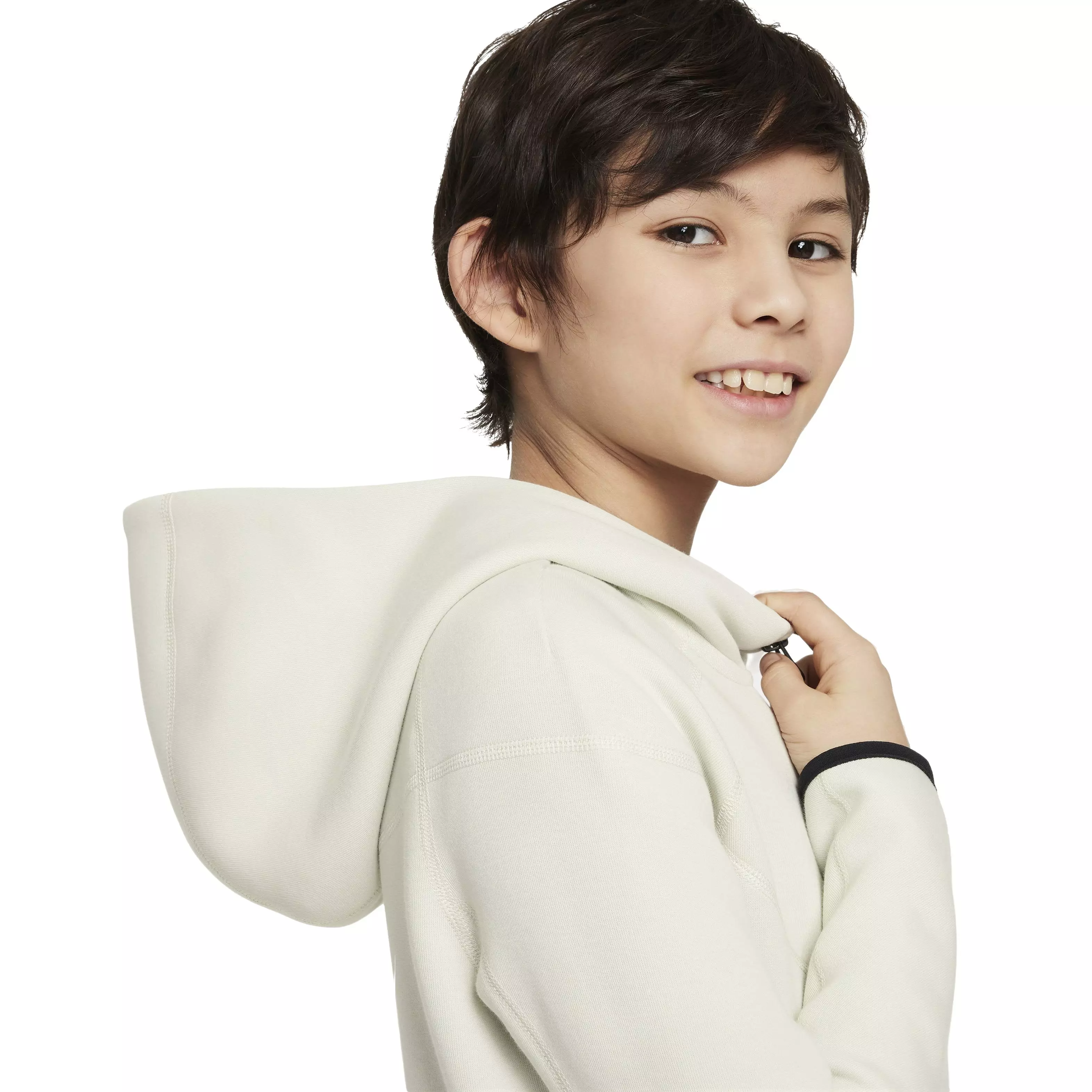 Nike Big Boys' Sportswear Tech Fleece Full Zip Jacket - CREAM