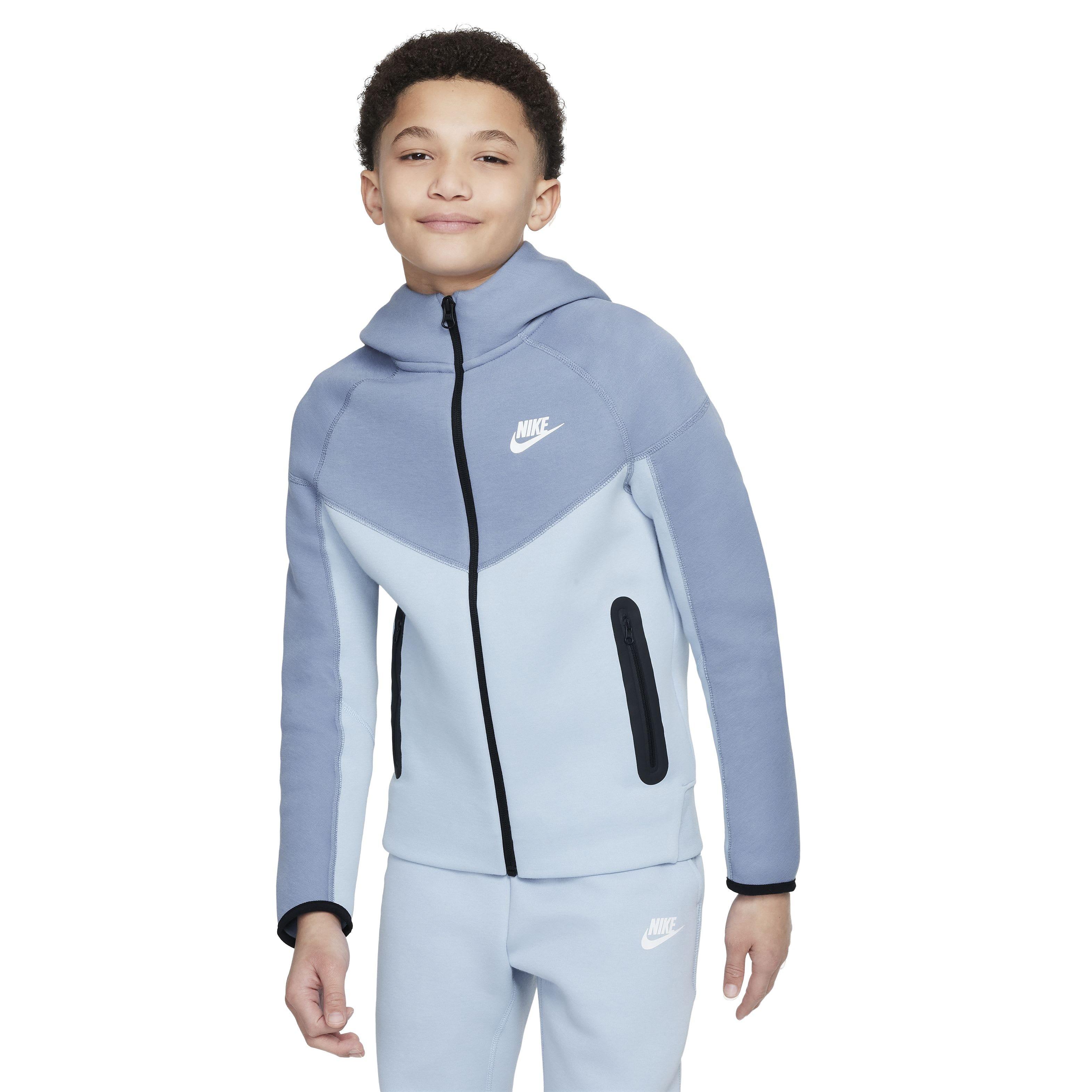 Nike Big Boys' Sportswear Tech Fleece Full Zip Jacket - LT BLUE Thumbnail View 1