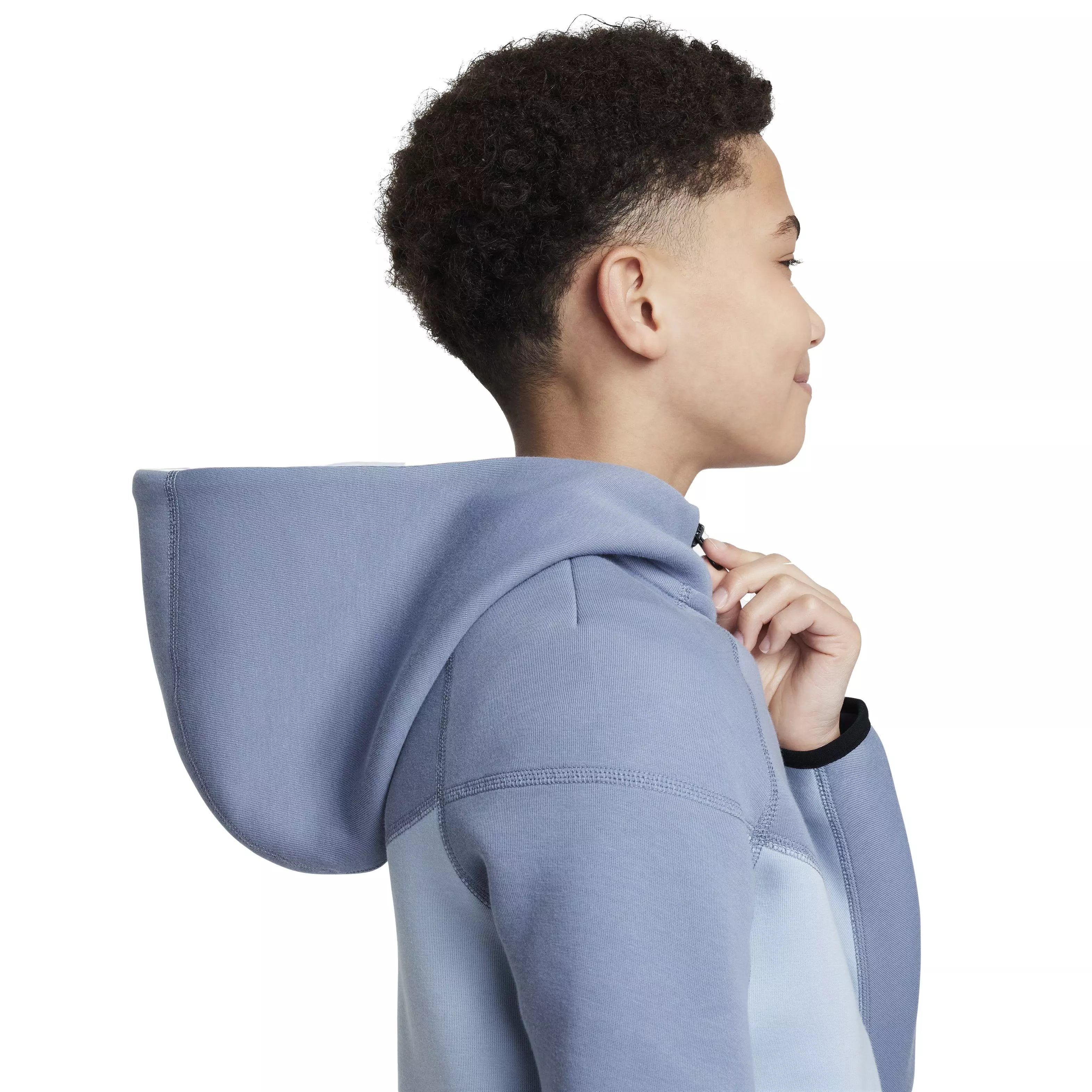 Nike Big Boys' Sportswear Tech Fleece Full Zip Jacket - LT BLUE