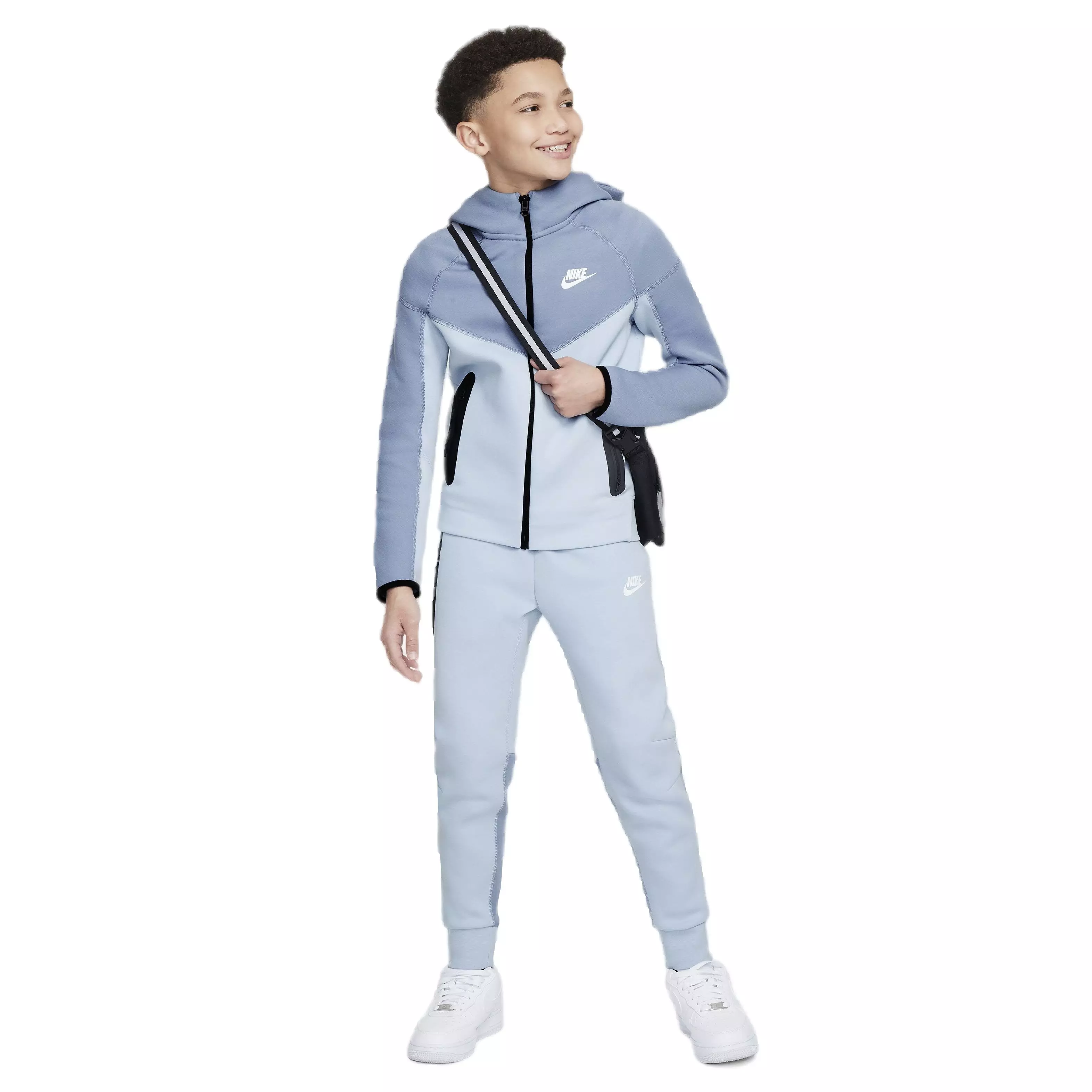 Nike Big Boys' Sportswear Tech Fleece Full Zip Jacket - LT BLUE