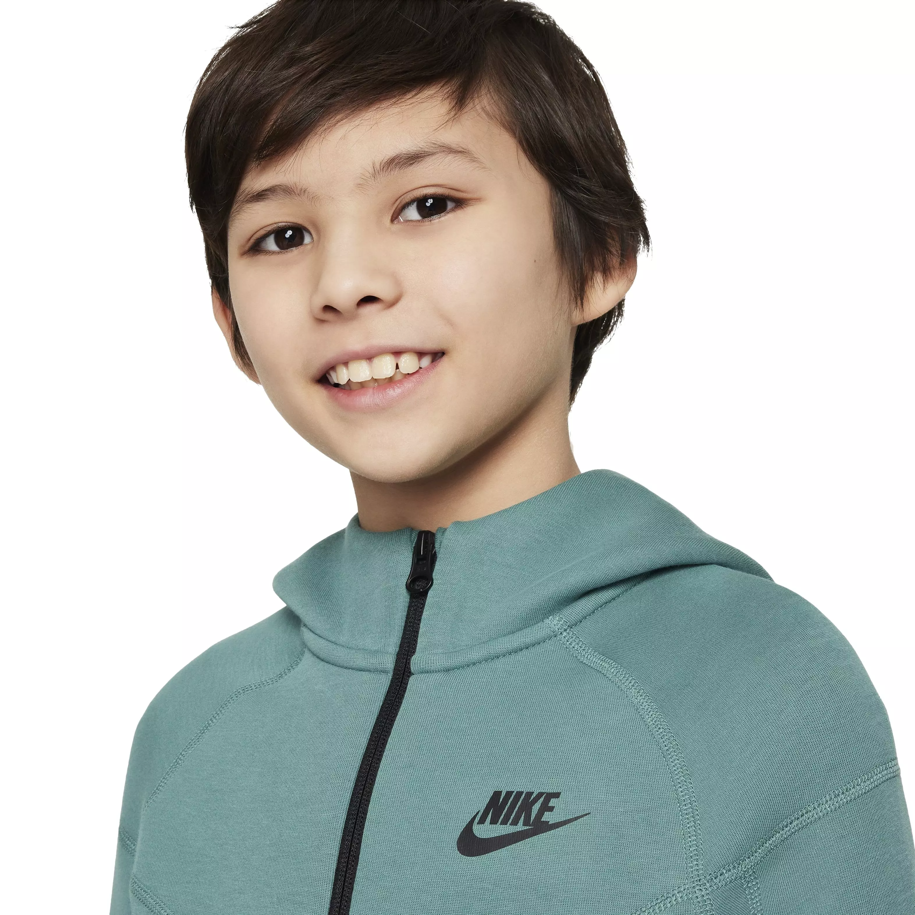 Nike Big Boys' Sportswear Tech Fleece Full Zip Jacket - GREEN
