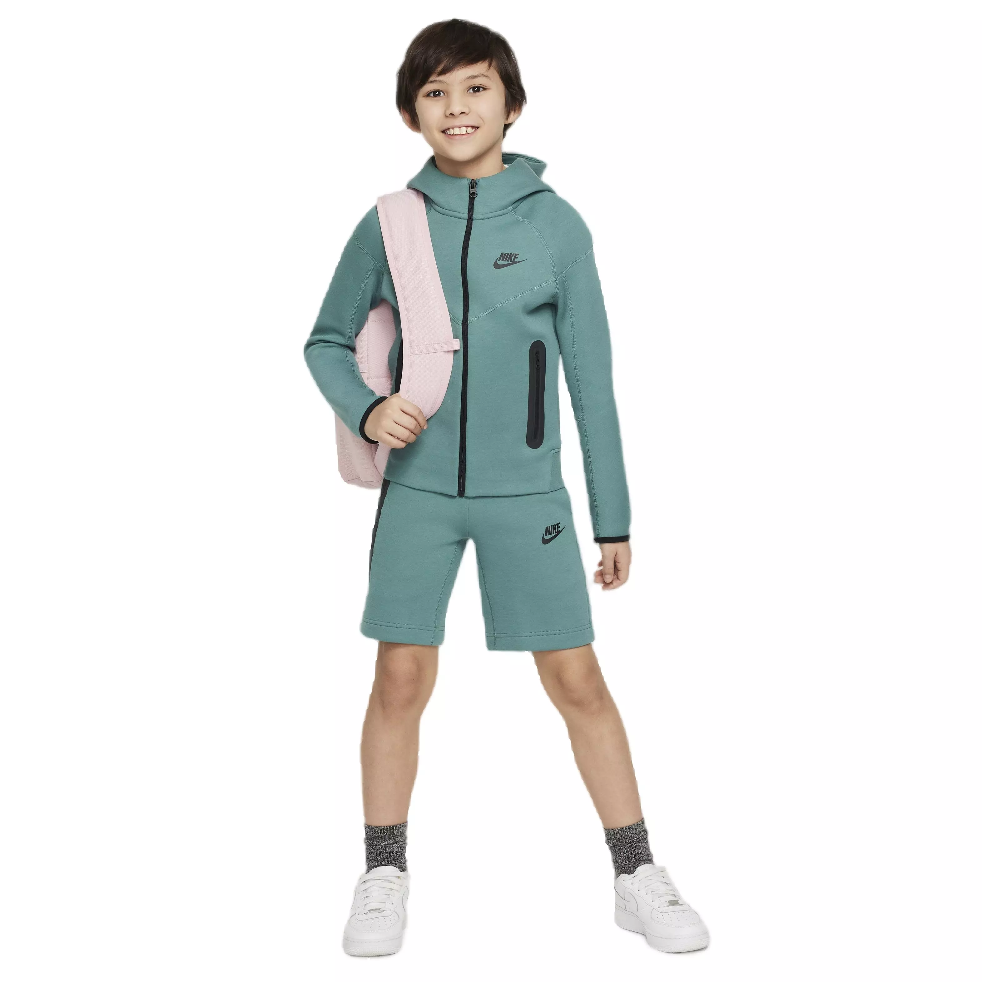 Nike Big Boys' Sportswear Tech Fleece Full Zip Jacket - GREEN