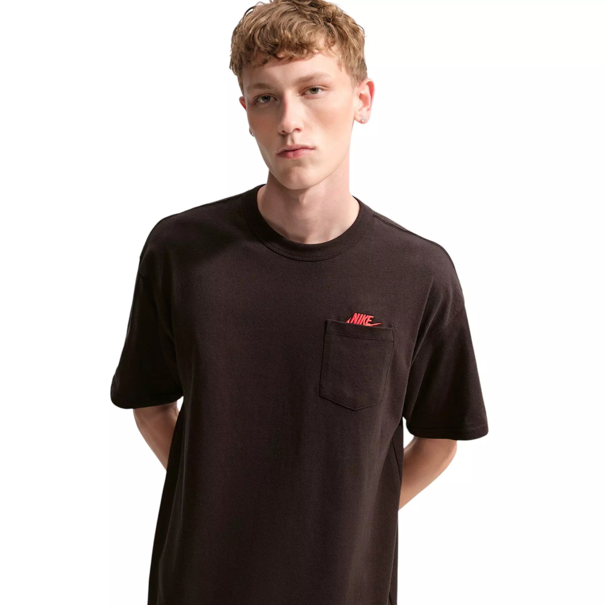 Nike Men's Sportswear Premium Essentials Long-Sleeve T-Shirt - Velvet Brown - BROWN