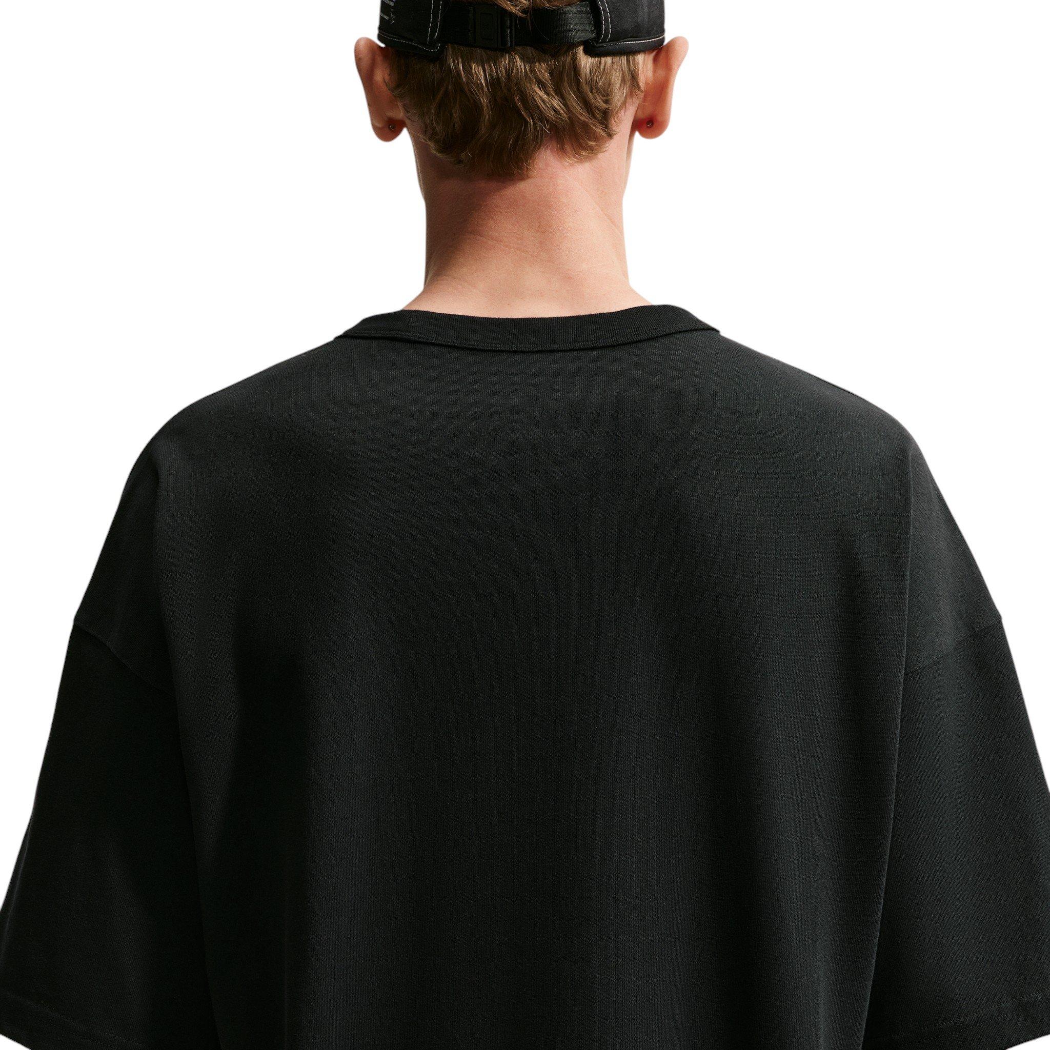 Nike Men's Sportswear Premium Essentials Embroidered Logo Oversized T-Shirt - BLACK