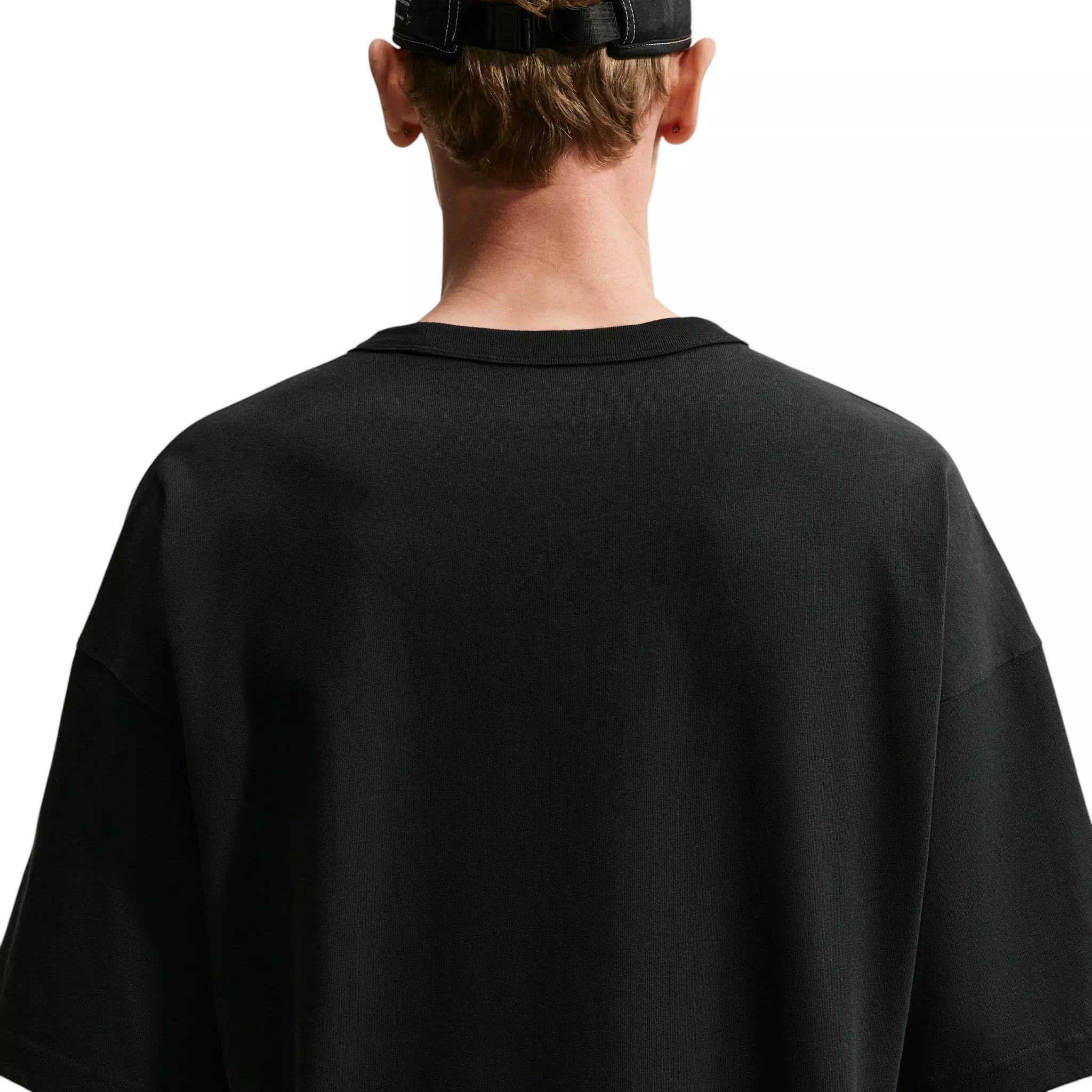 Nike Men's Sportswear Premium Essentials Embroidered Logo Oversized T-Shirt - BLACK
