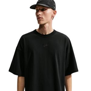 Nike Men's Sportswear Premium Essentials Embroidered Logo Oversized T-Shirt - BLACK