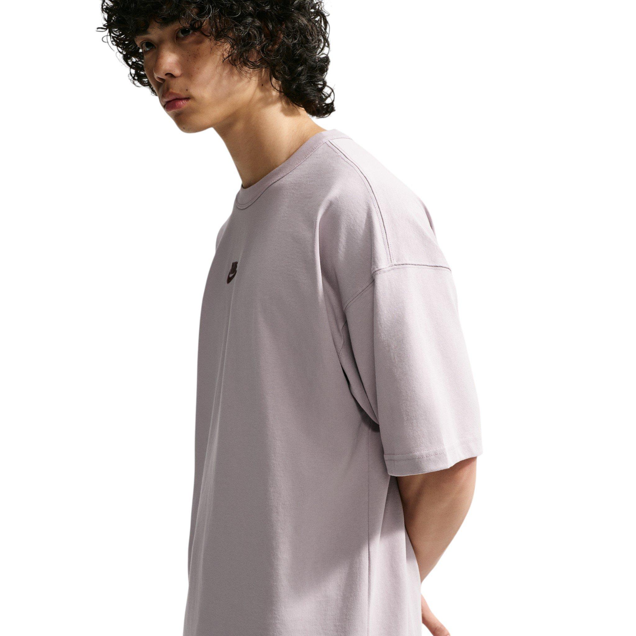 Nike Men's Sportswear Premium Essentials Embroidered Logo Oversized T-Shirt - PURPLE Thumbnail View 2