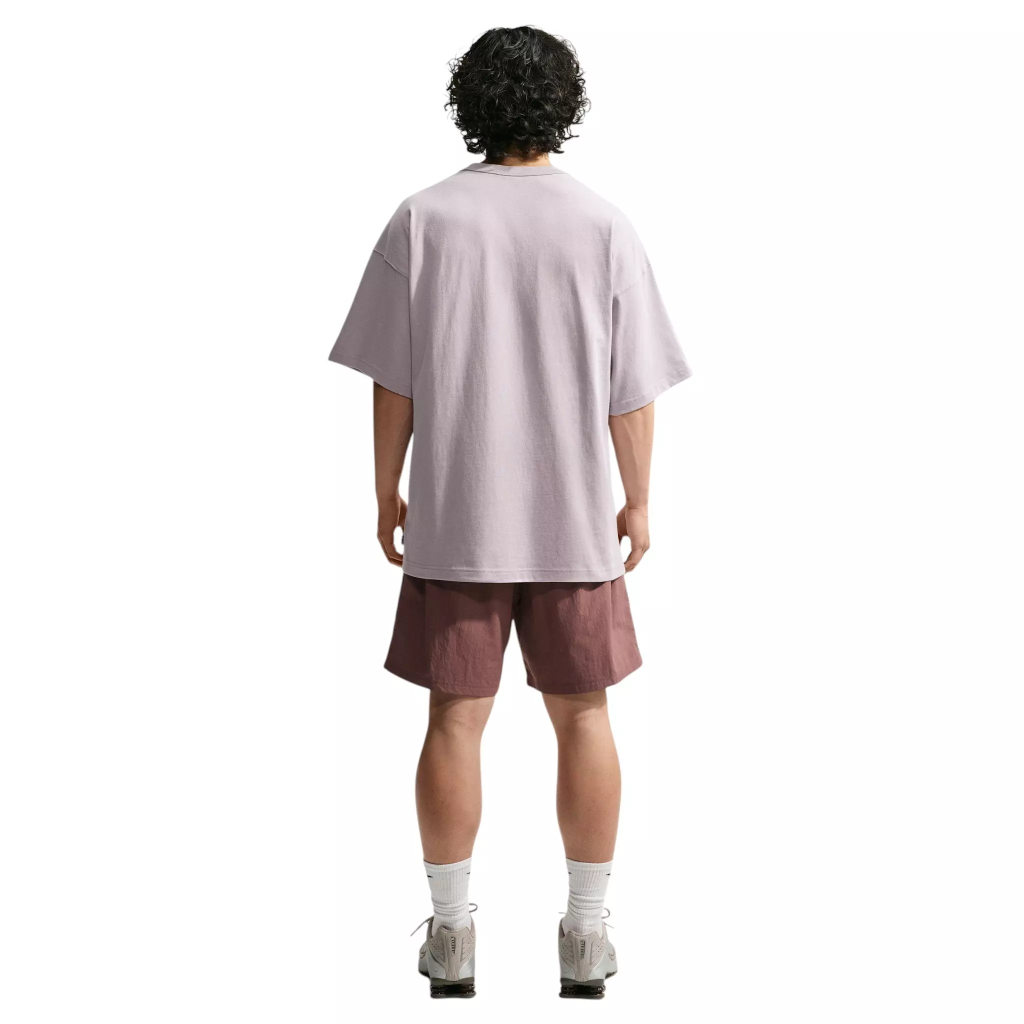 Nike Men's Sportswear Premium Essentials Embroidered Logo Oversized T-Shirt - PURPLE