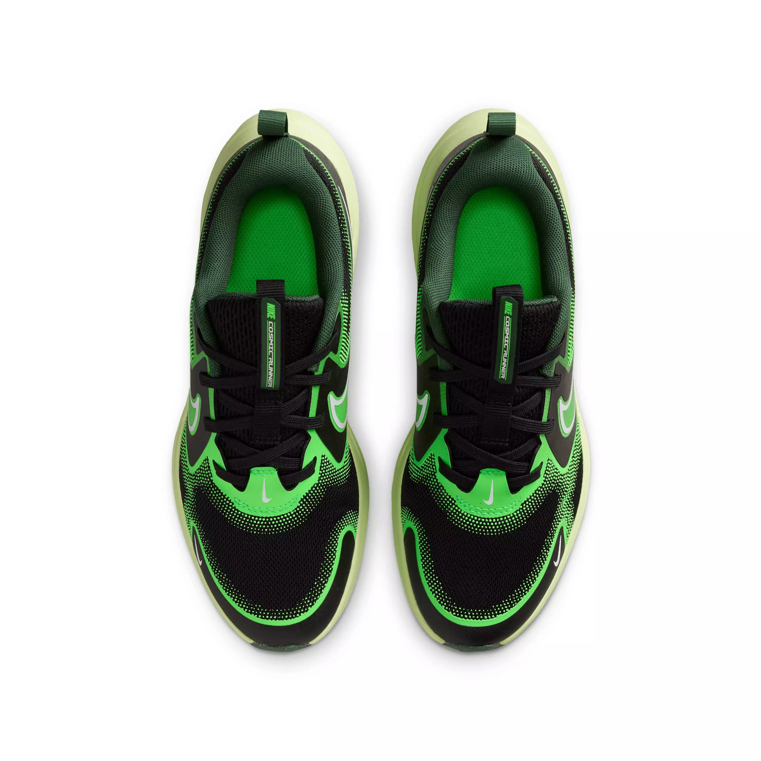 Nike Cosmic Runner "Black/Light Liquid Lime/Fir/White" Grade School Boys' Running Shoe - BLACK/LT LIME/FIR/WHITE