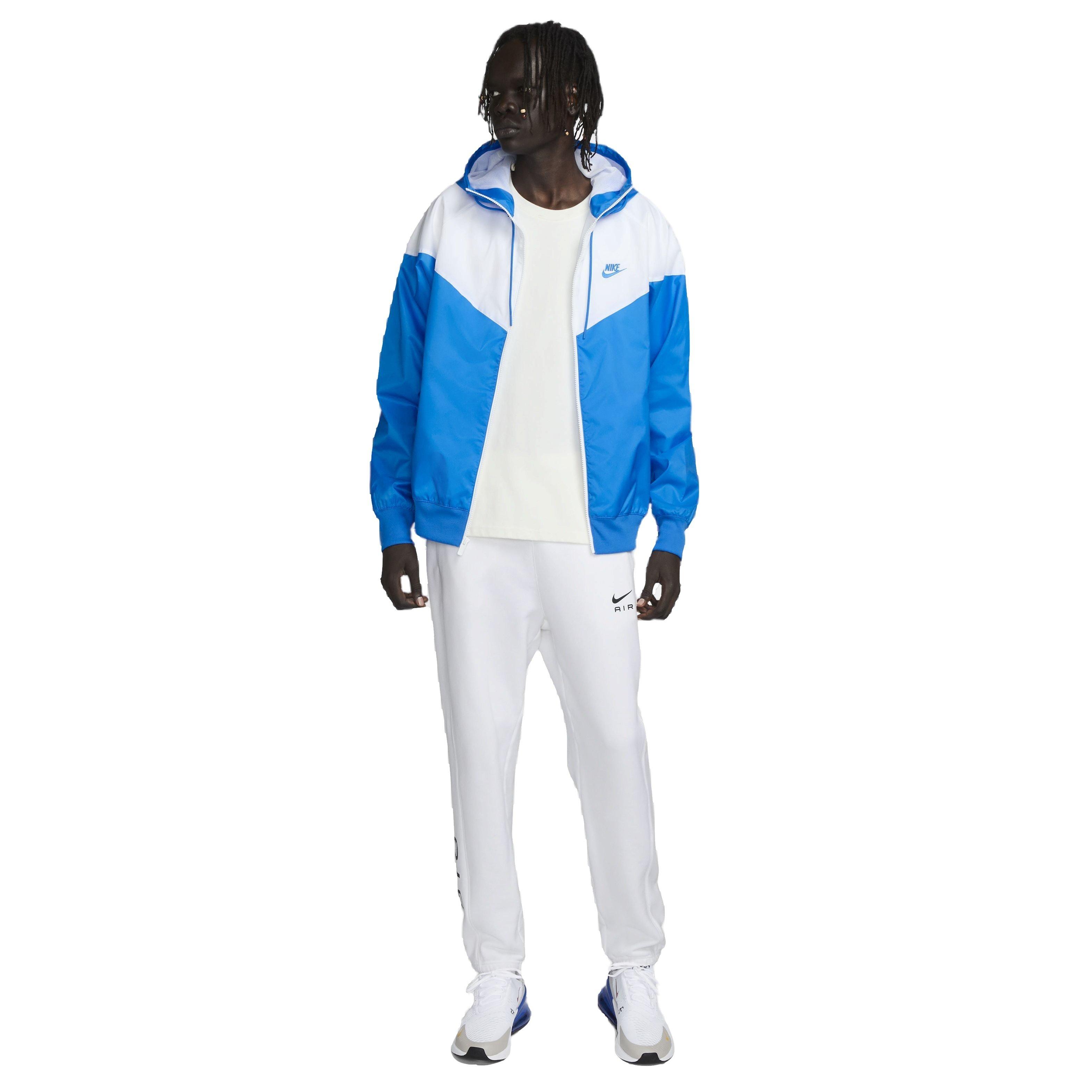 Nike Men's Woven Lined Windrunner Hooded Jacket - Blue/White - Hibbett