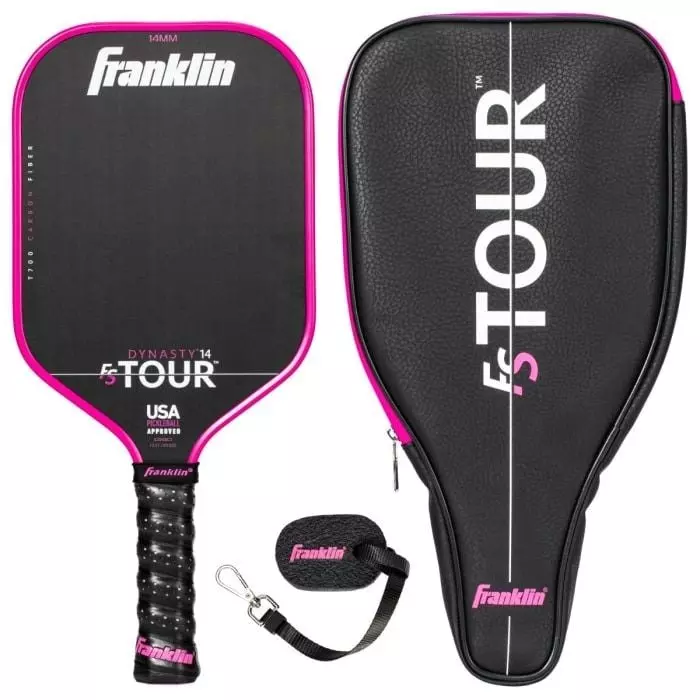 Franklin Sports FS Tour Series Limited Edition Dynasty 14mm Pickleball Paddle Bundle - PINK