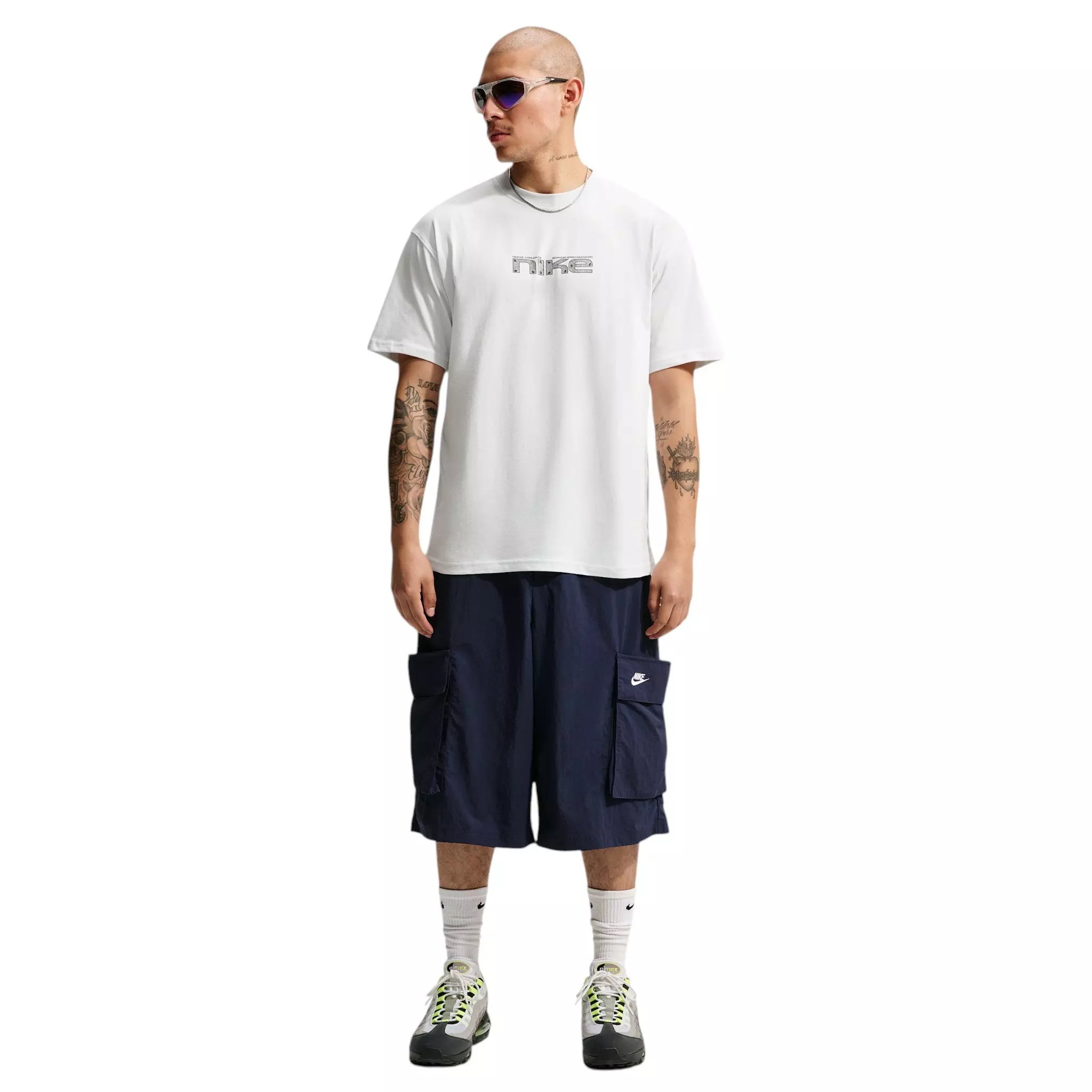 Nike Men's Sportswear Race Helmet Speed T-Shirt - WHITE