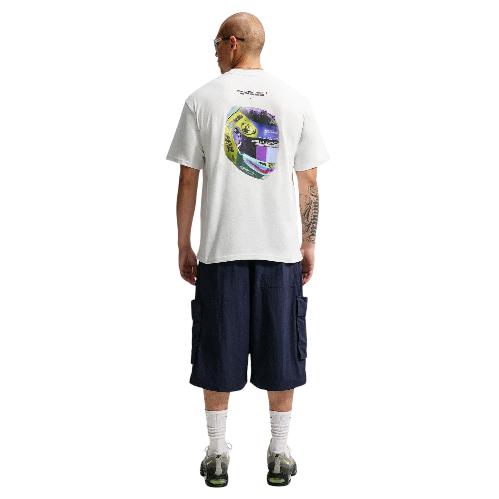 Nike Men's Sportswear Race Helmet Speed T-Shirt - WHITE