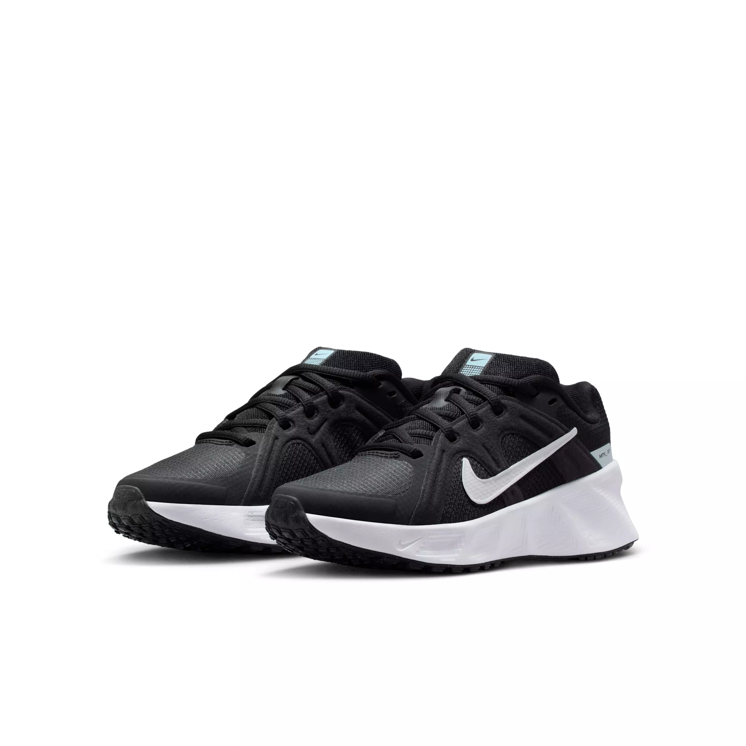 Nike Metro Tek "Black/Anthracite/Glacier Blue/White" Grade School Boys' Running Shoe - BLACK/ANTHRACITE/BLUE/WHITE