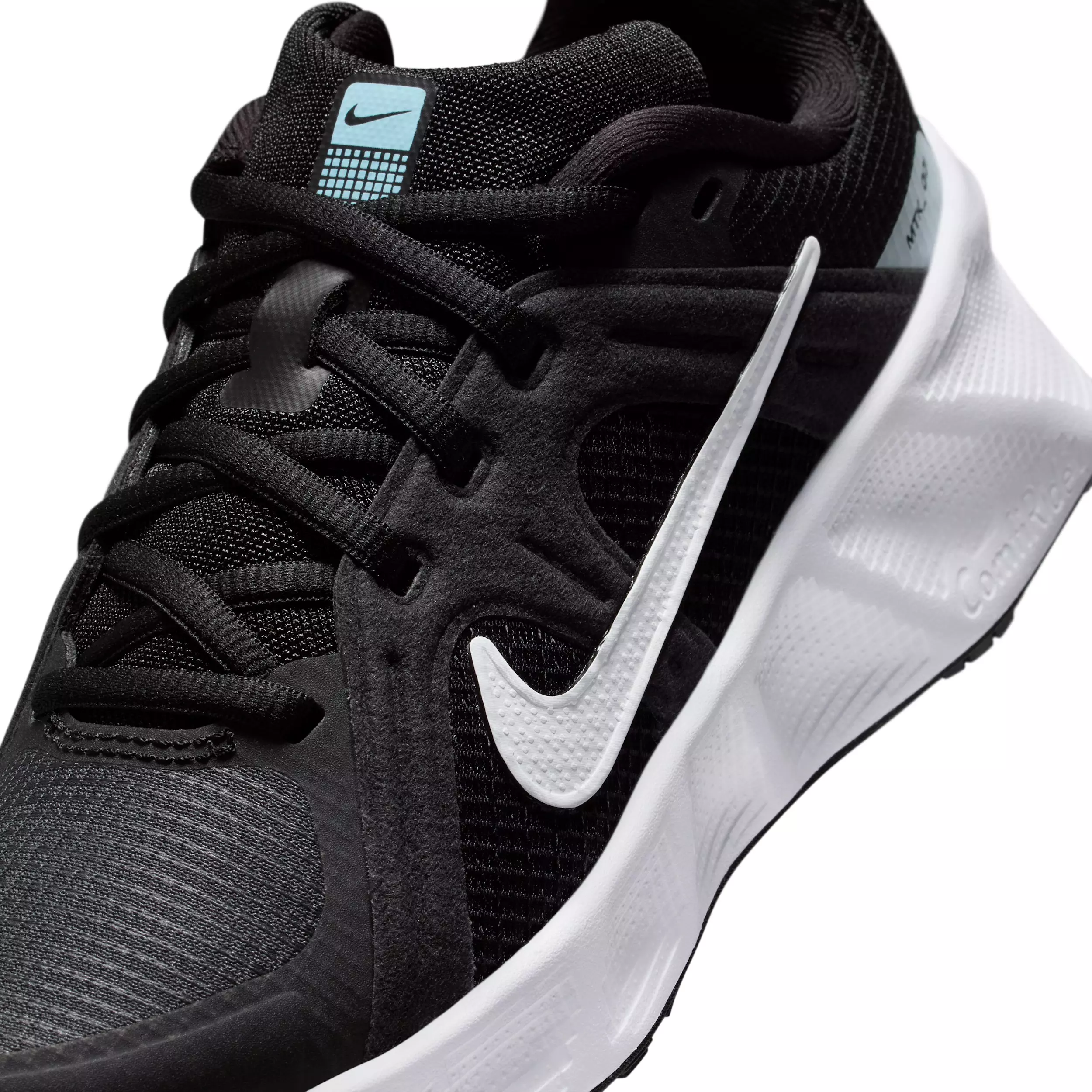 Nike Metro Tek "Black/Anthracite/Glacier Blue/White" Grade School Boys' Running Shoe - BLACK/ANTHRACITE/BLUE/WHITE