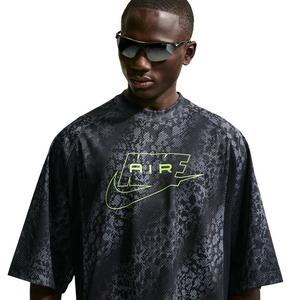 Nike Men's Air All-Over Print Mesh Jersey - Dark Smoke Grey/Black/Volt - DK GREY/BLACK/VOLT