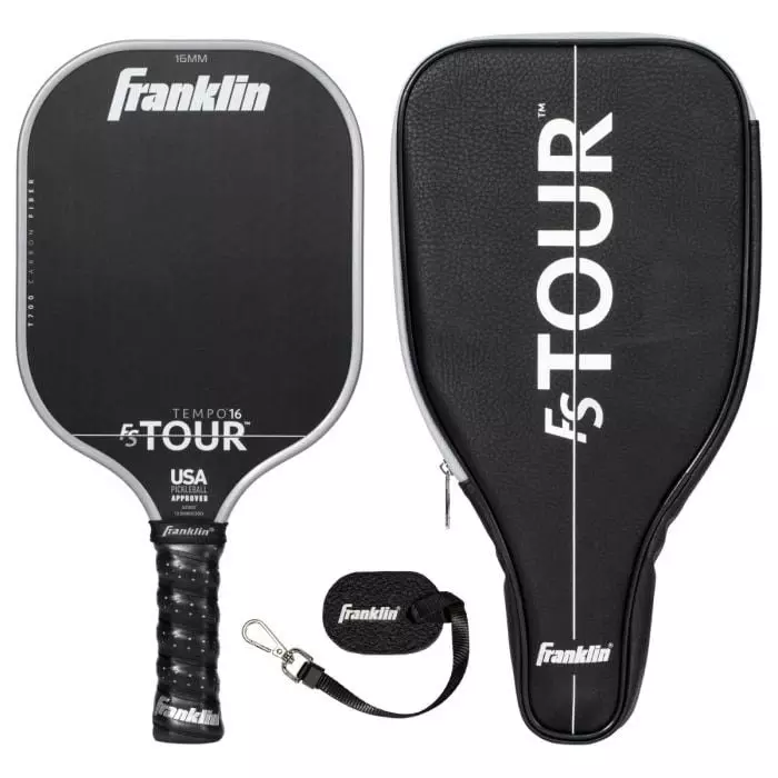 Franklin Sports FS Tour Series Limited Edition Tempo 16mm Pickleball Paddle Bundle - GREY