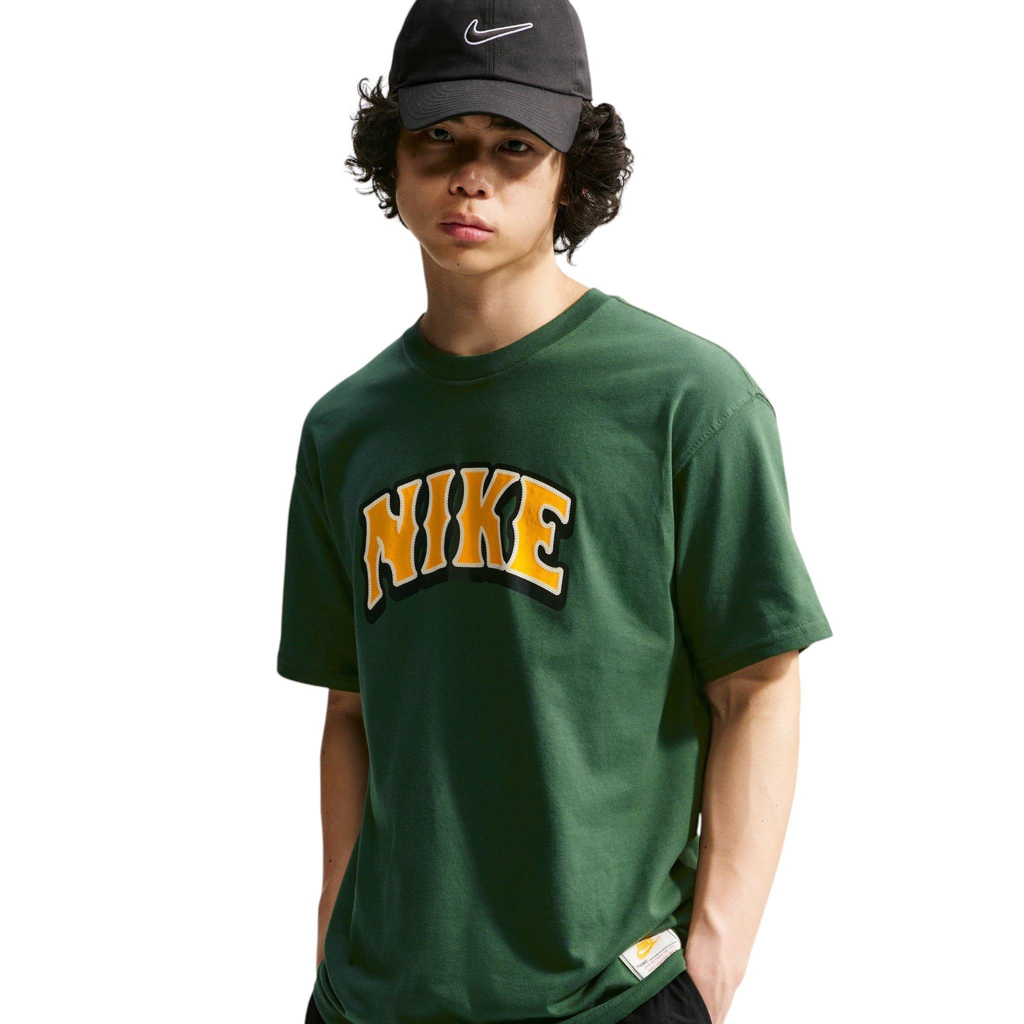 Nike Men's Sportswear Big Logo T-Shirt - GREEN Thumbnail View 3