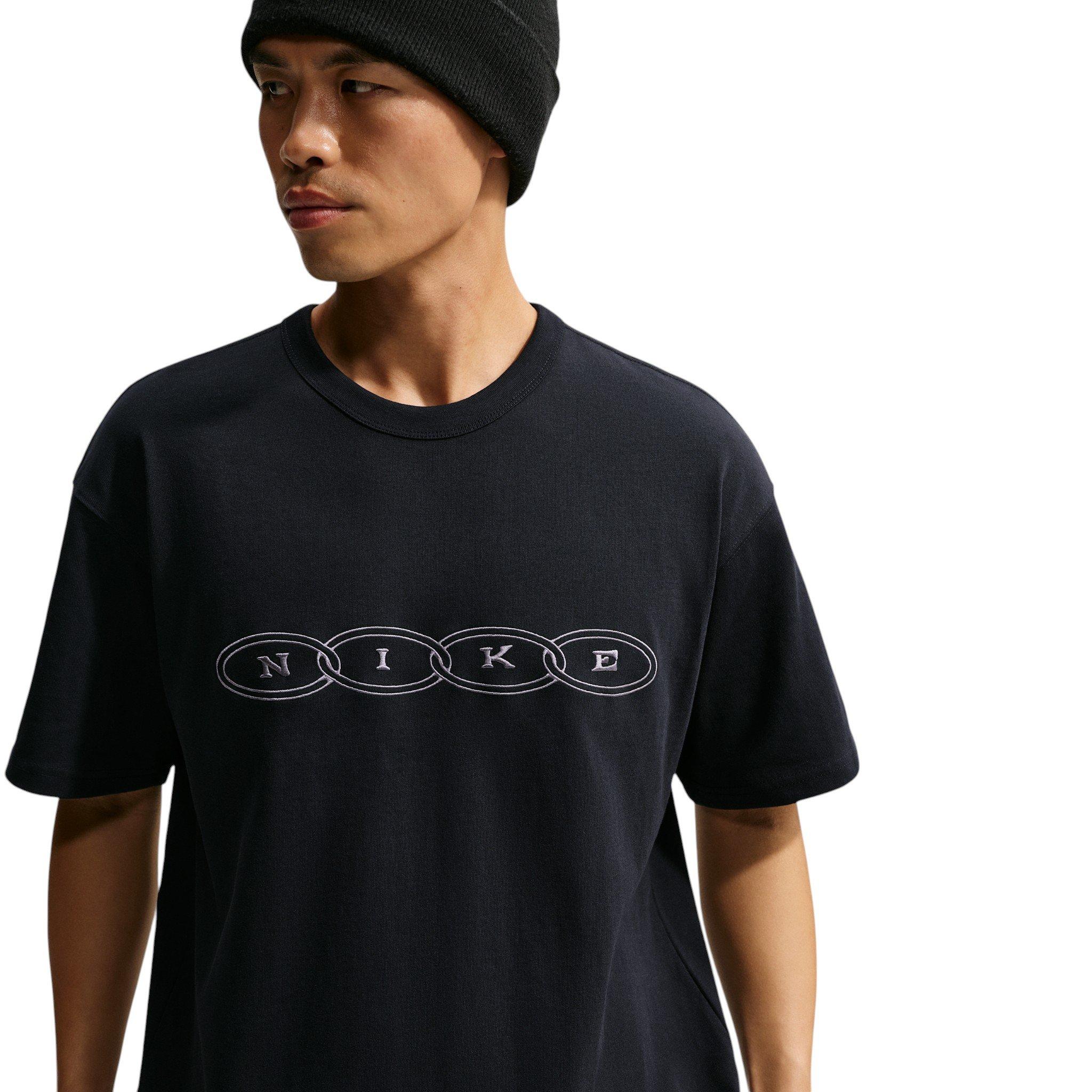 Nike Men's Sportswear Embroidered Premium Essentials T-Shirt - BLACK