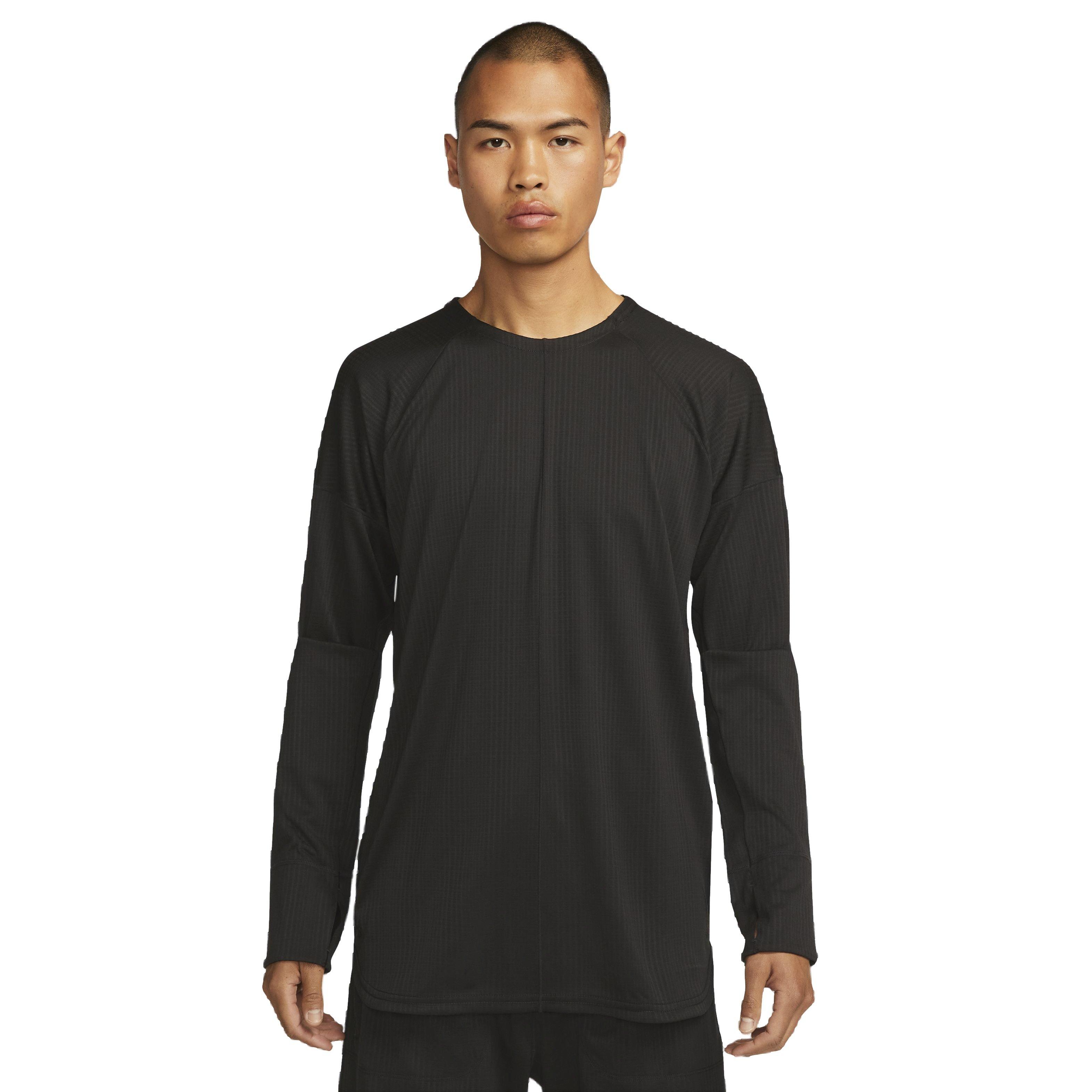 Nike Men's Dri-FIT Statement Jersey Crew Yoga Top - BLACK Thumbnail View 1