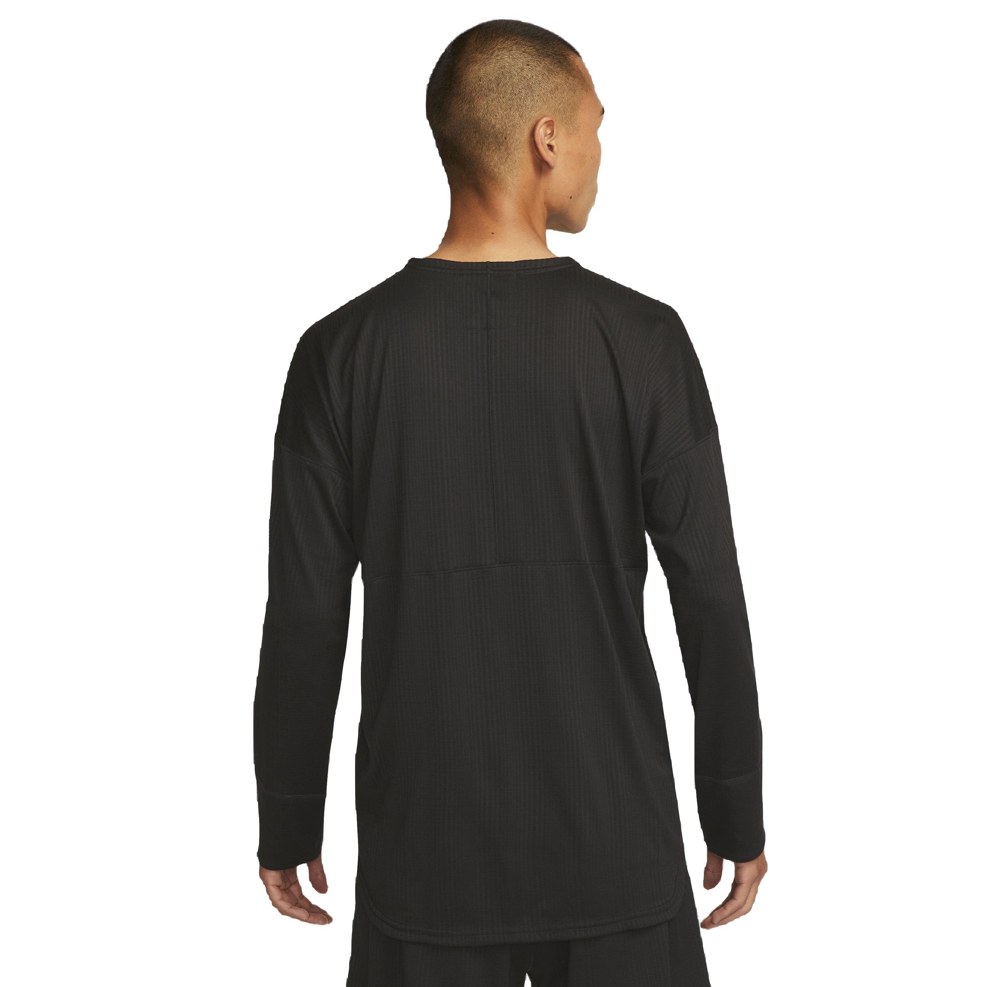 Nike Men's Dri-FIT Statement Jersey Crew Yoga Top - BLACK Thumbnail View 2