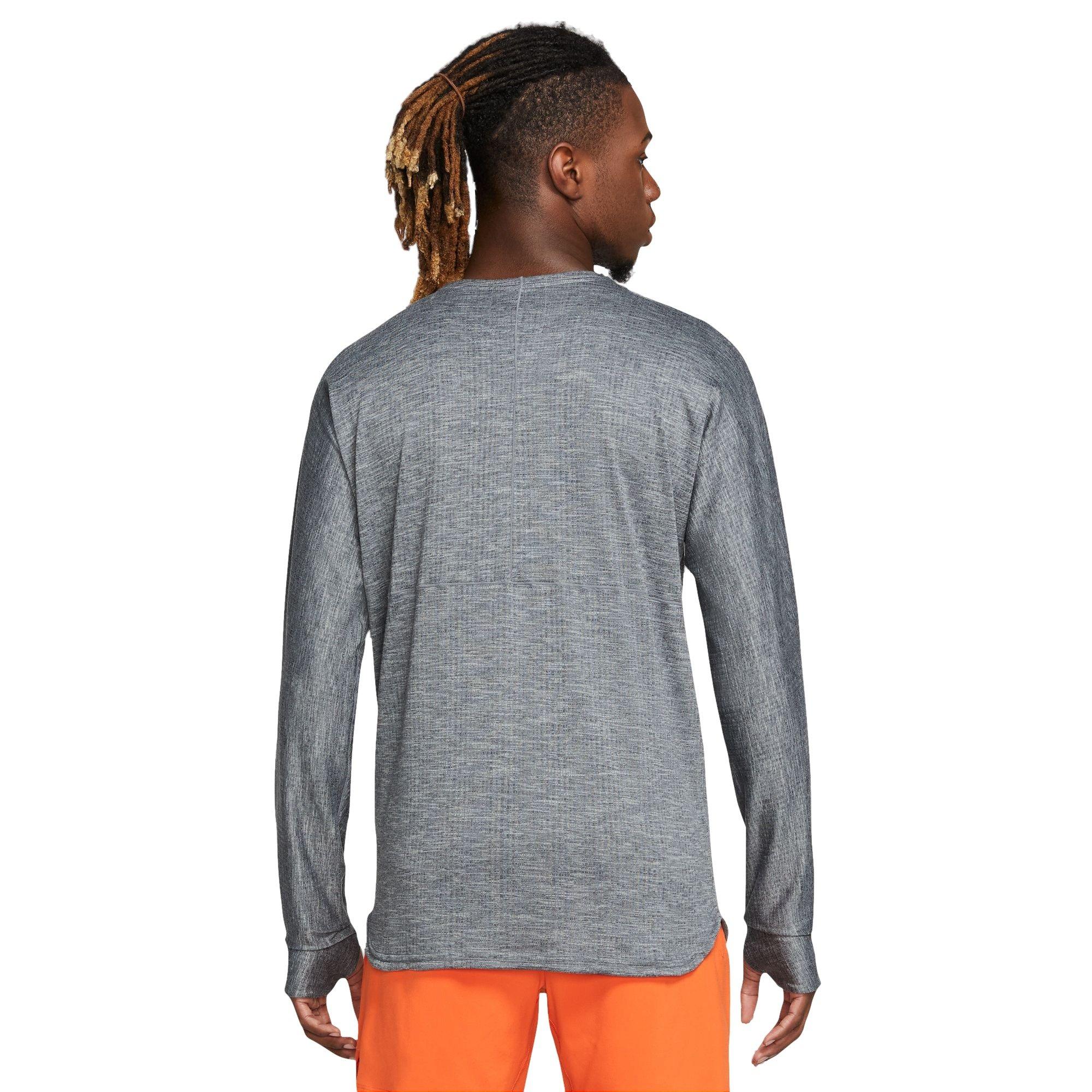 Nike Men's Dri-FIT Statement Jersey Crew Yoga Top - GREY Thumbnail View 2