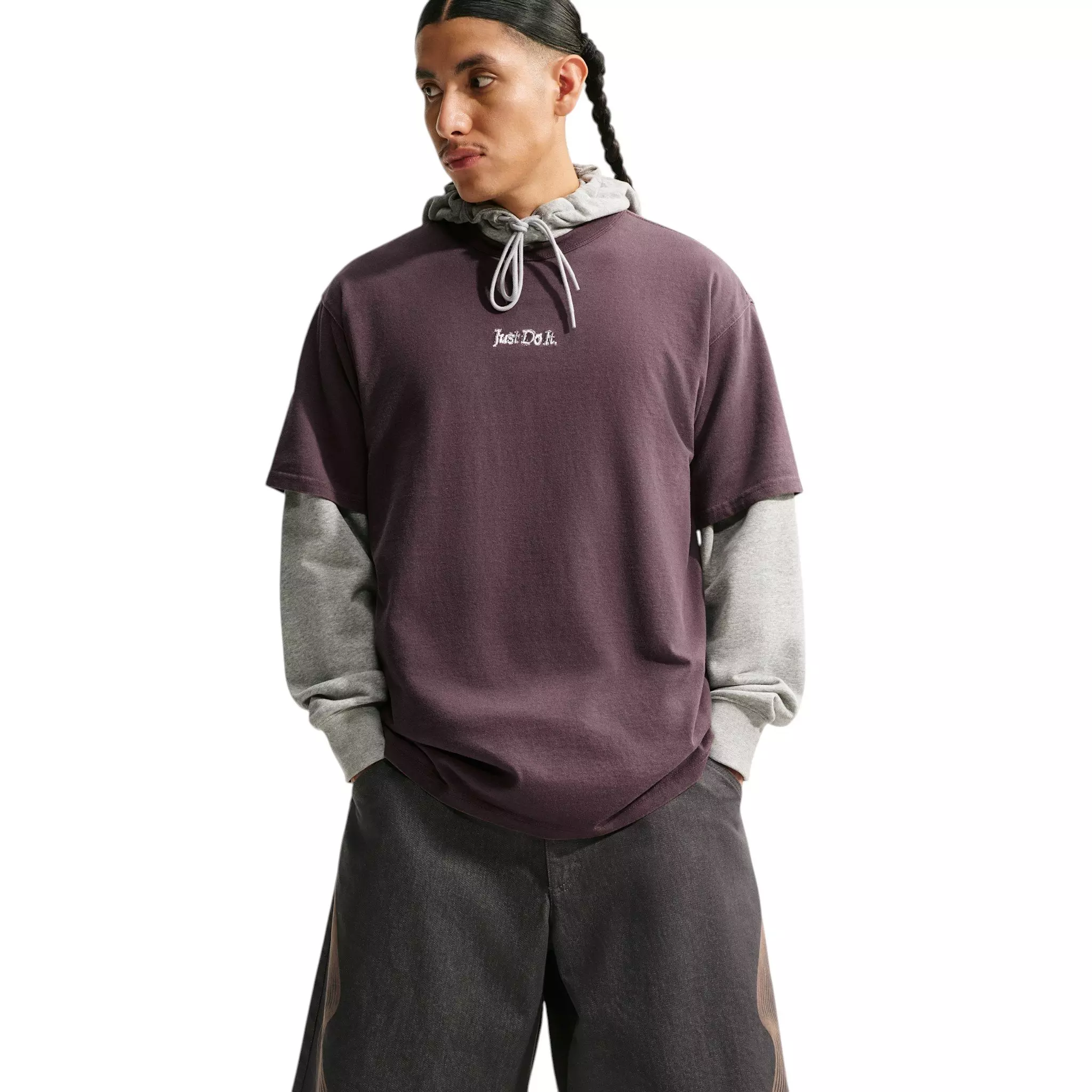 Nike Men's Sportswear Just Do It T-Shirt - TATTOO PURPLE