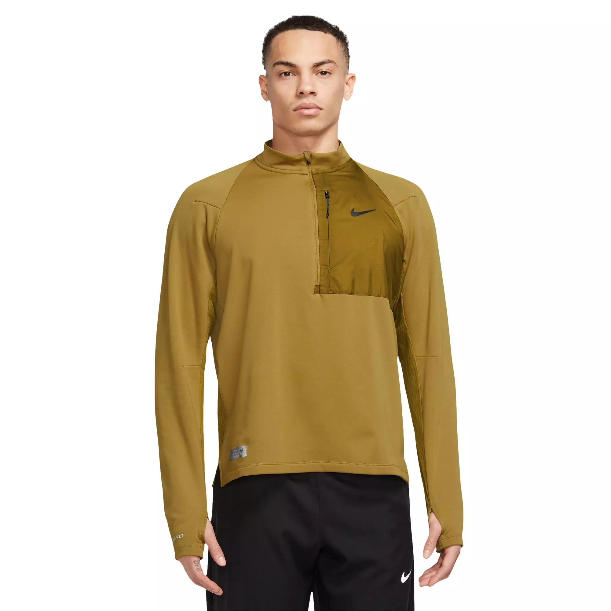 Nike Men's Dri-FIT Run Division 1/2 Zip Mid Layer Running Top - YELLOW