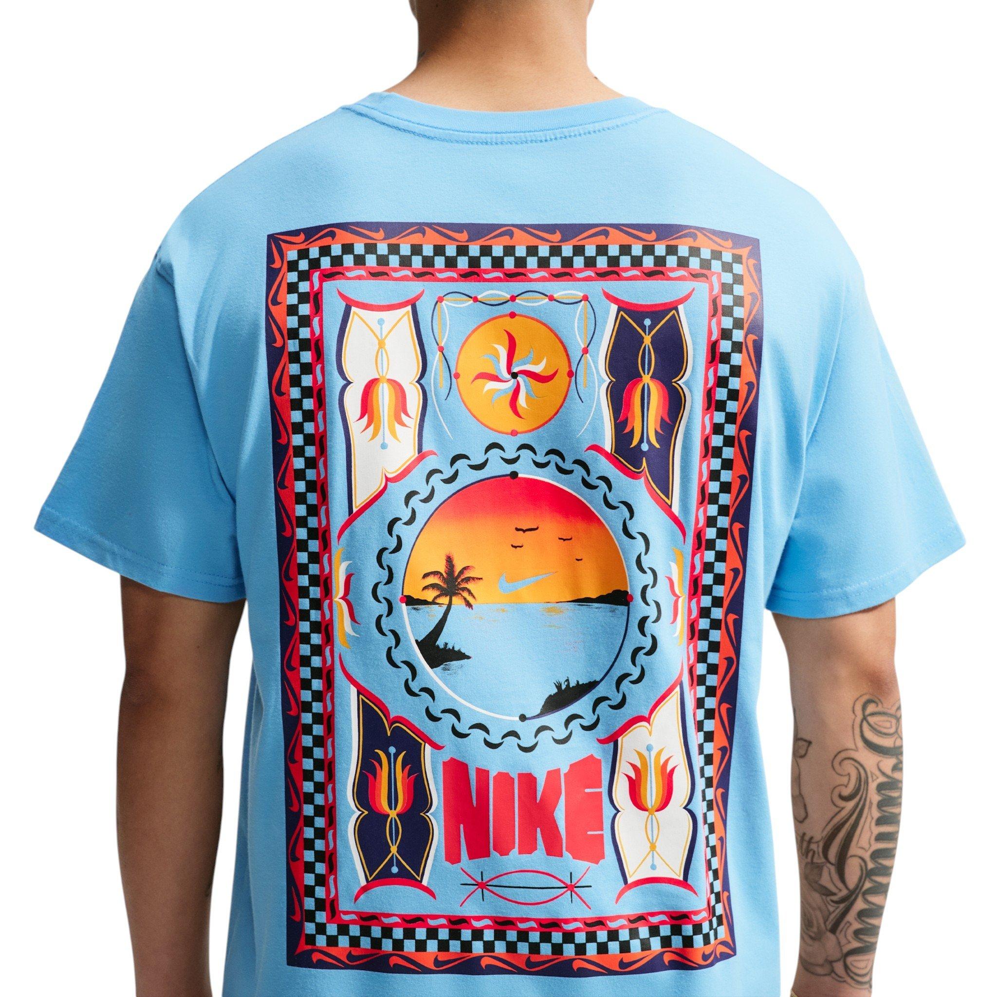 Nike Men's Sportswear Palm Tree T-Shirt - BLUE