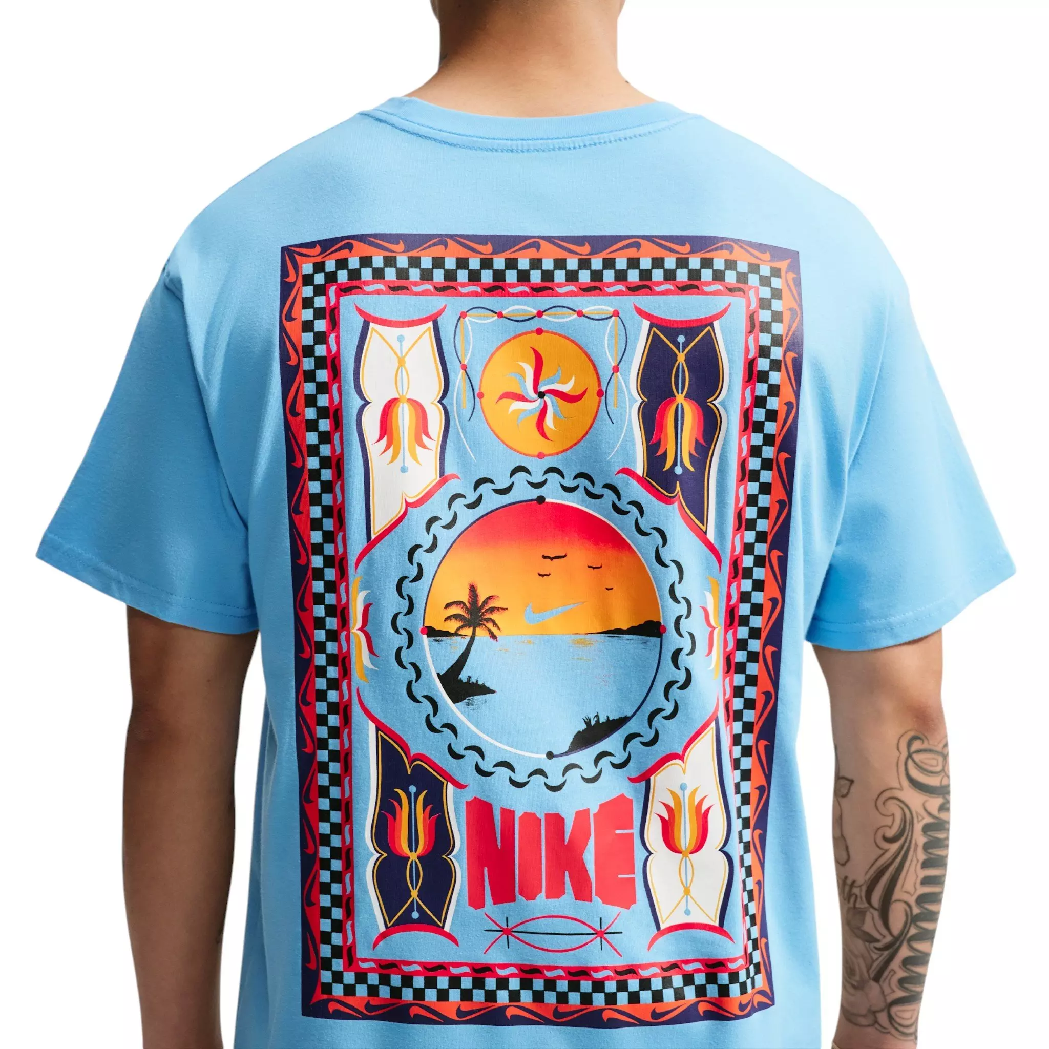 Nike Men's Sportswear Palm Tree T-Shirt - BLUE