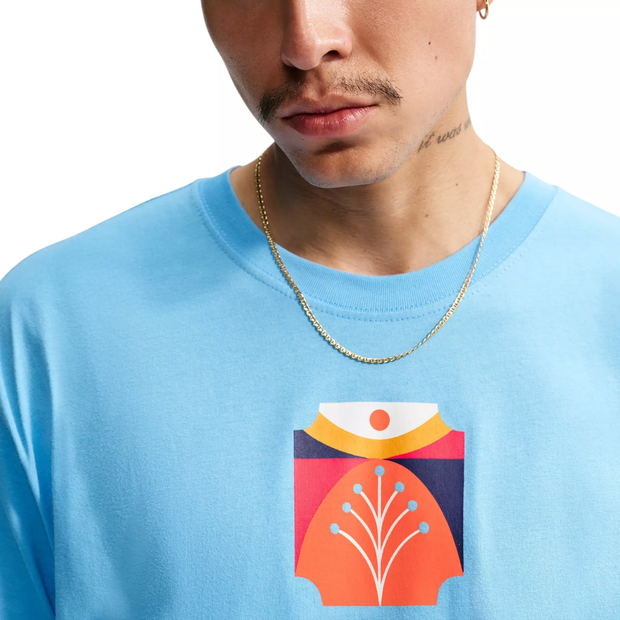Nike Men's Sportswear Palm Tree T-Shirt - BLUE