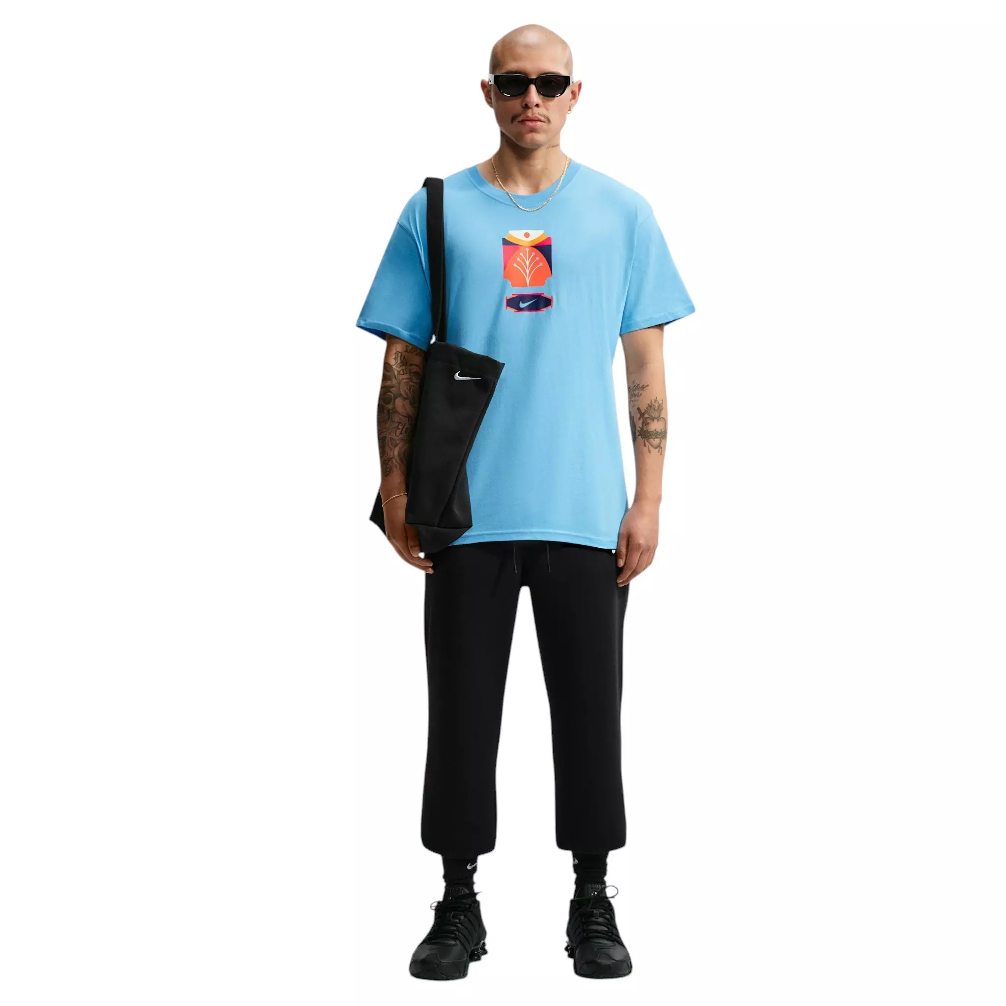 Nike Men's Sportswear Palm Tree T-Shirt - BLUE