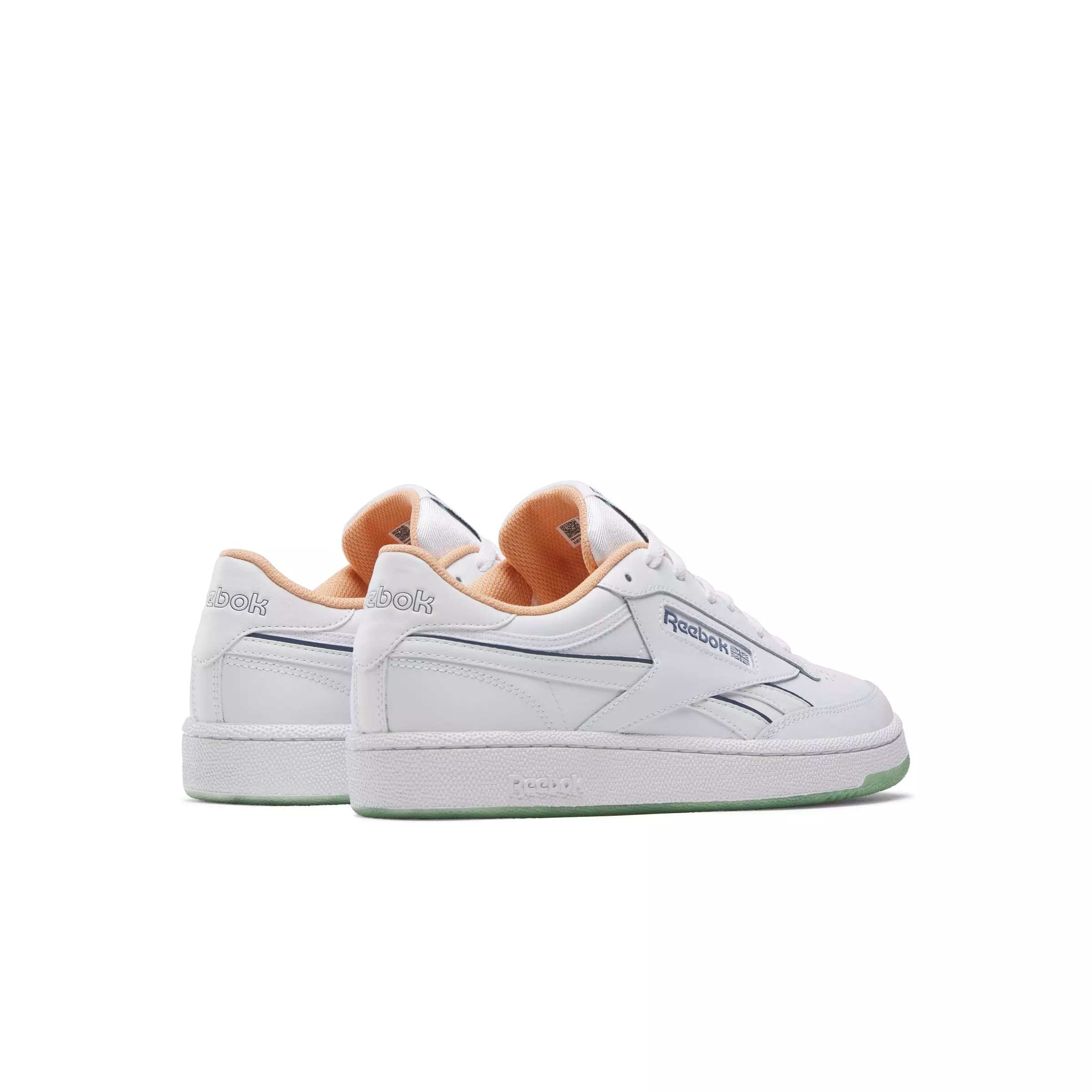 Reebok Club C Revenge "White/Navy/Light Orange" Unisex Shoe - WHITE/NAVY/LT ORANGE