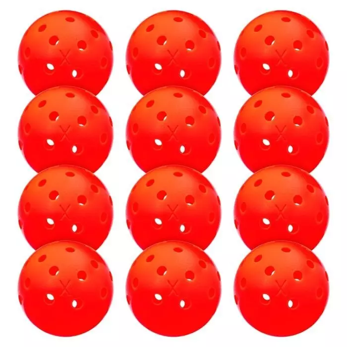 Franklin Sports X-40 12 Count Outdoor Pickleballs - RED