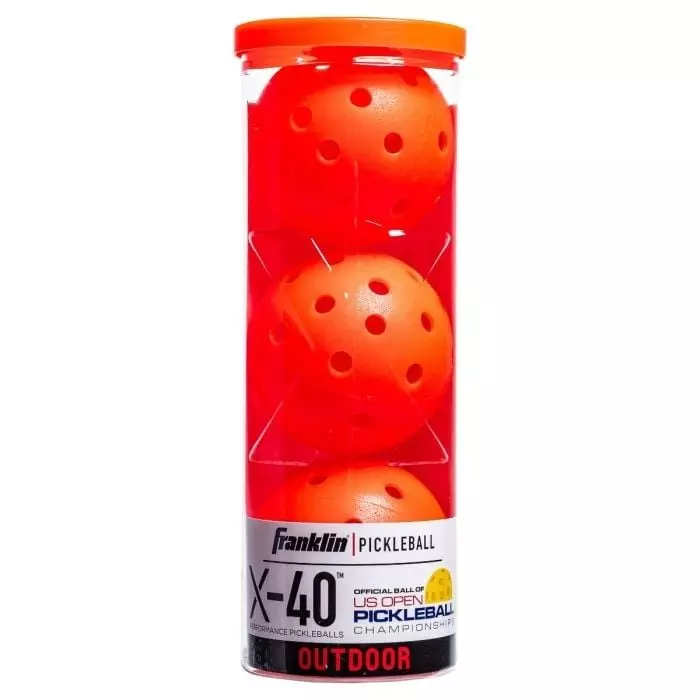 Franklin Sports X-40 3 Count Outdoor Pickleballs - RED