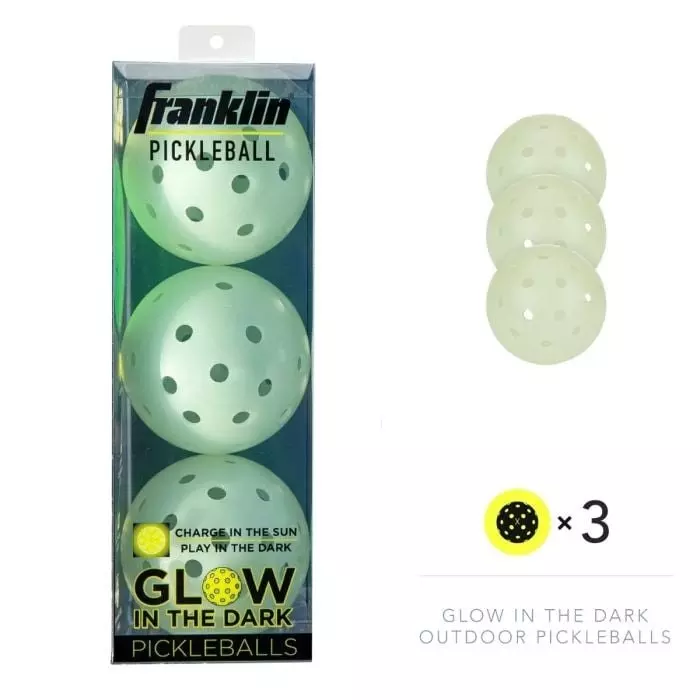 Franklin Sports X-40 3 Count Glow in the Dark Outdoor Pickleballs - NEON