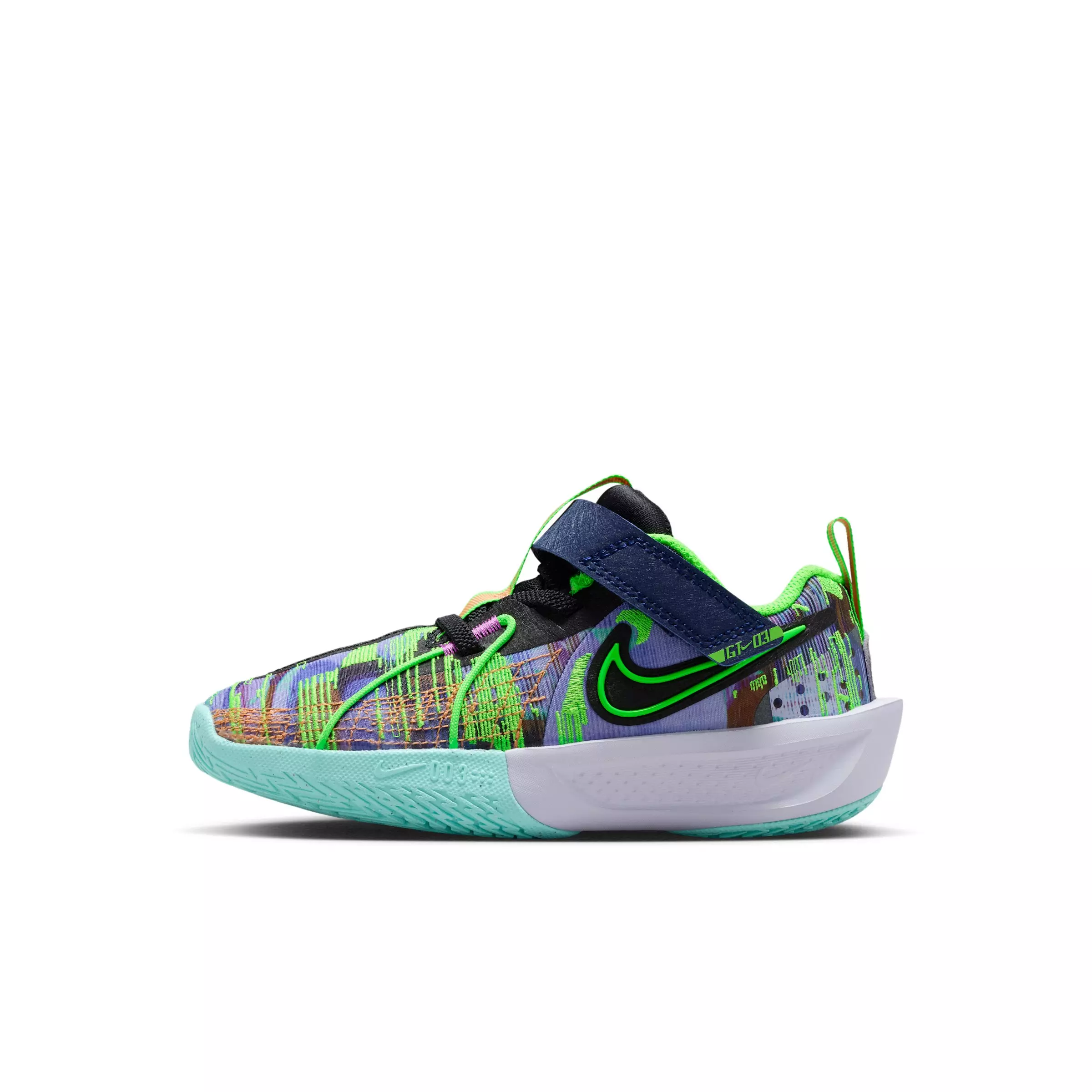 Nike G.T. Cut 3 SE "Blue Void/Violet/Bleached Turquoise/Green" Preschool Boys' Basketball Shoe - BLUE/VIOLET/TURQUOISE/GREEN