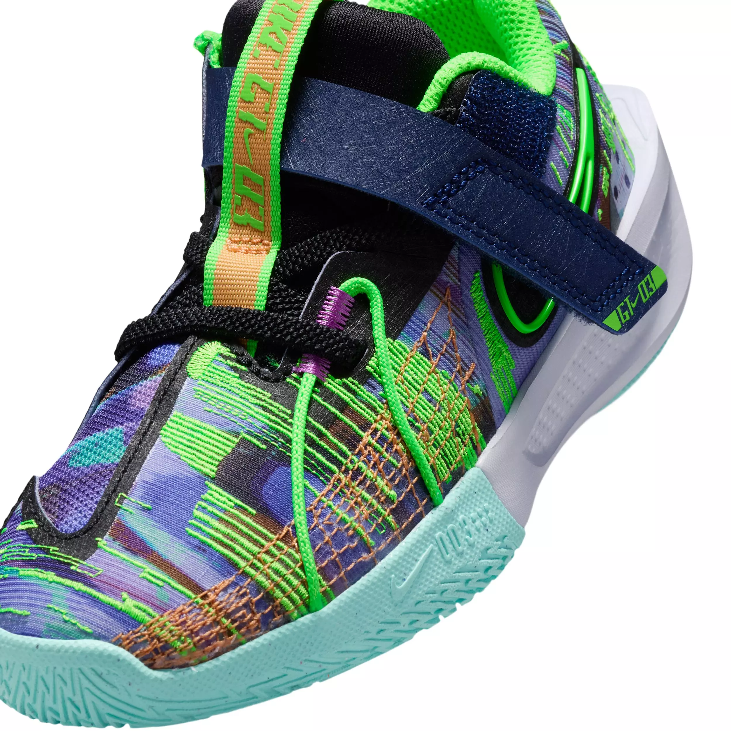 Nike G.T. Cut 3 SE "Blue Void/Violet/Bleached Turquoise/Green" Preschool Boys' Basketball Shoe - BLUE/VIOLET/TURQUOISE/GREEN