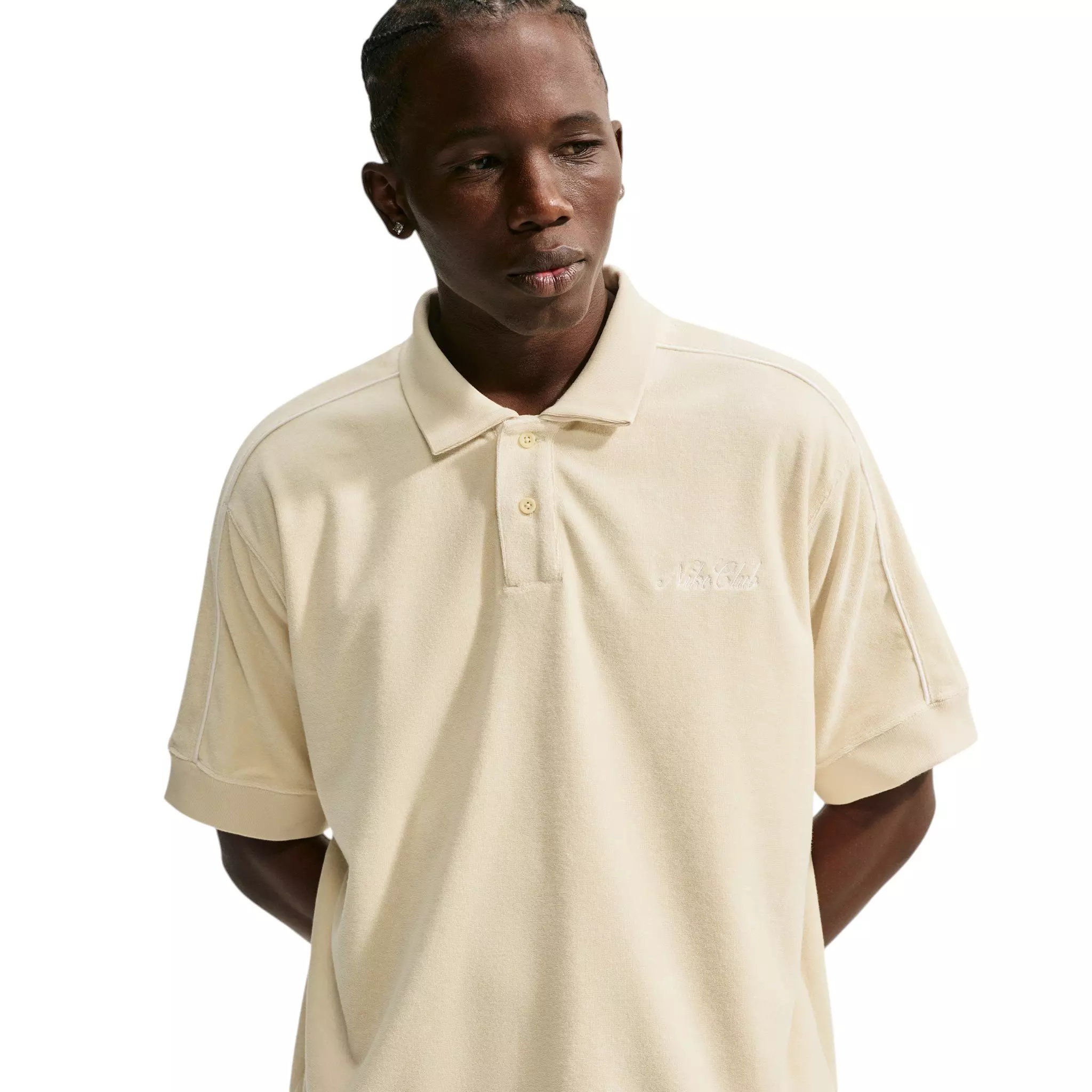 Nike Men's Sportswear Club French Terry Polo - BROWN