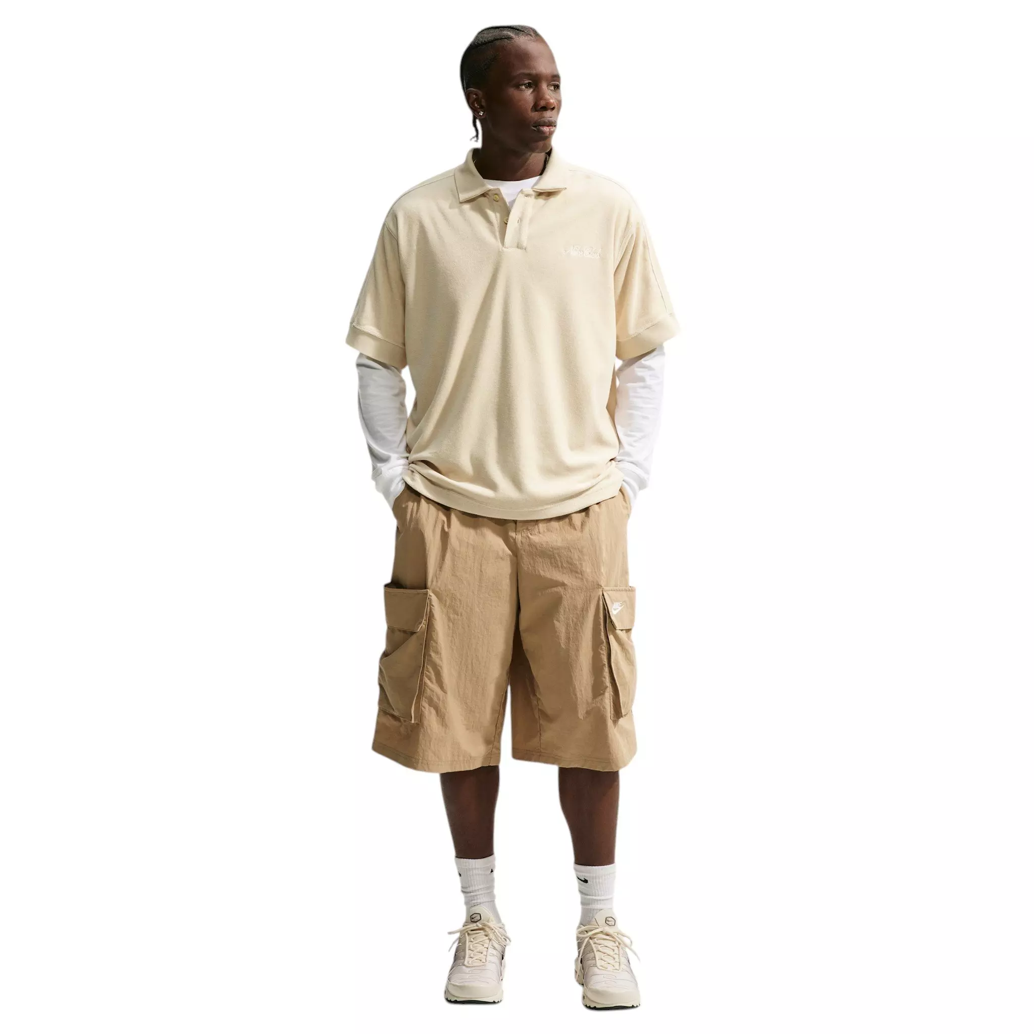 Nike Men's Sportswear Club French Terry Polo - BROWN