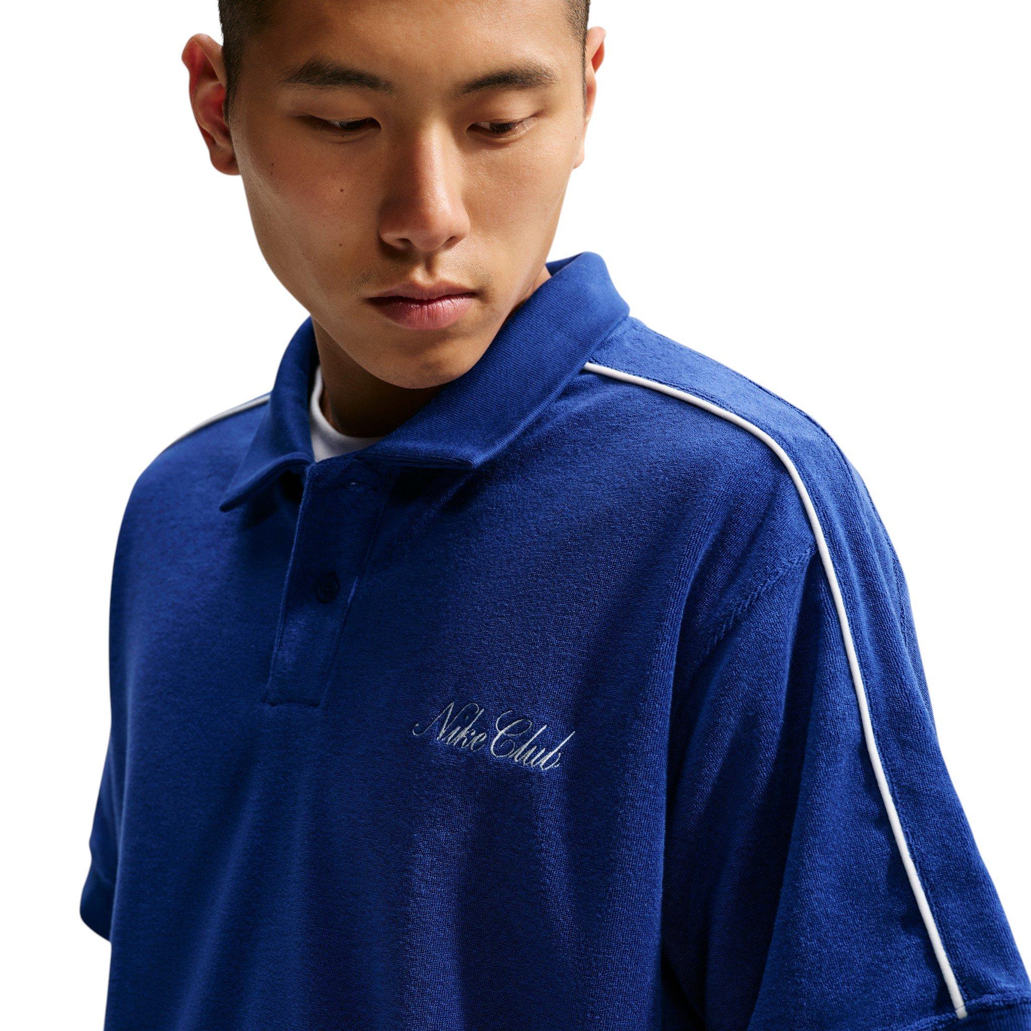 Nike Men's Sportswear Club French Terry Polo - BLUE