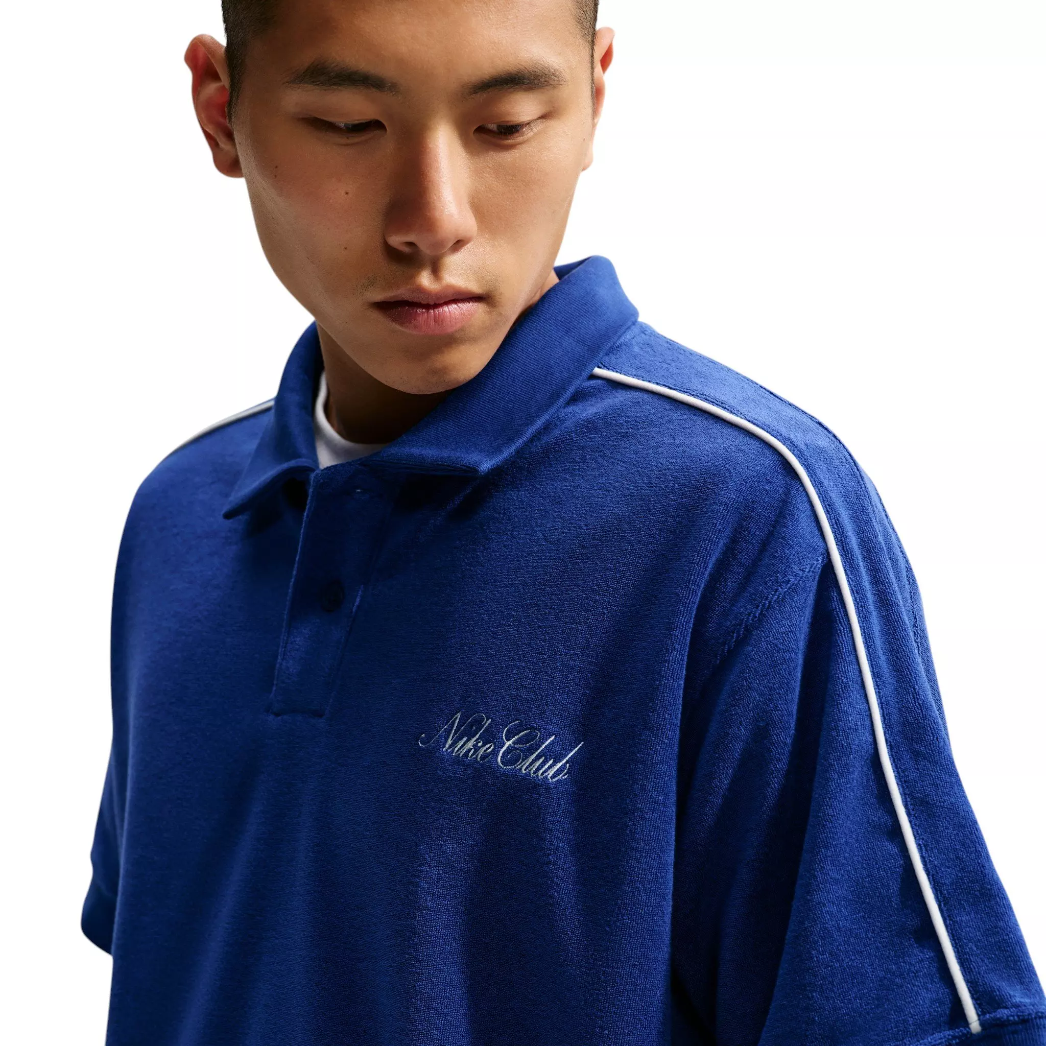 Nike Men's Sportswear Club French Terry Polo - BLUE