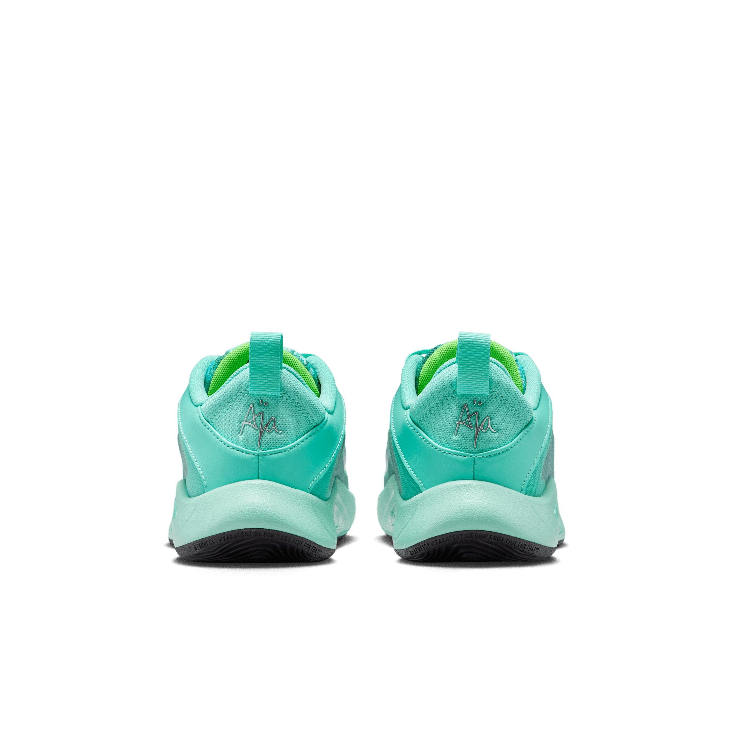 Nike A'One Grade School Boys' "Bleached Turquoise/Washed Teal/Geode Teal/Silver" Basketball Shoe