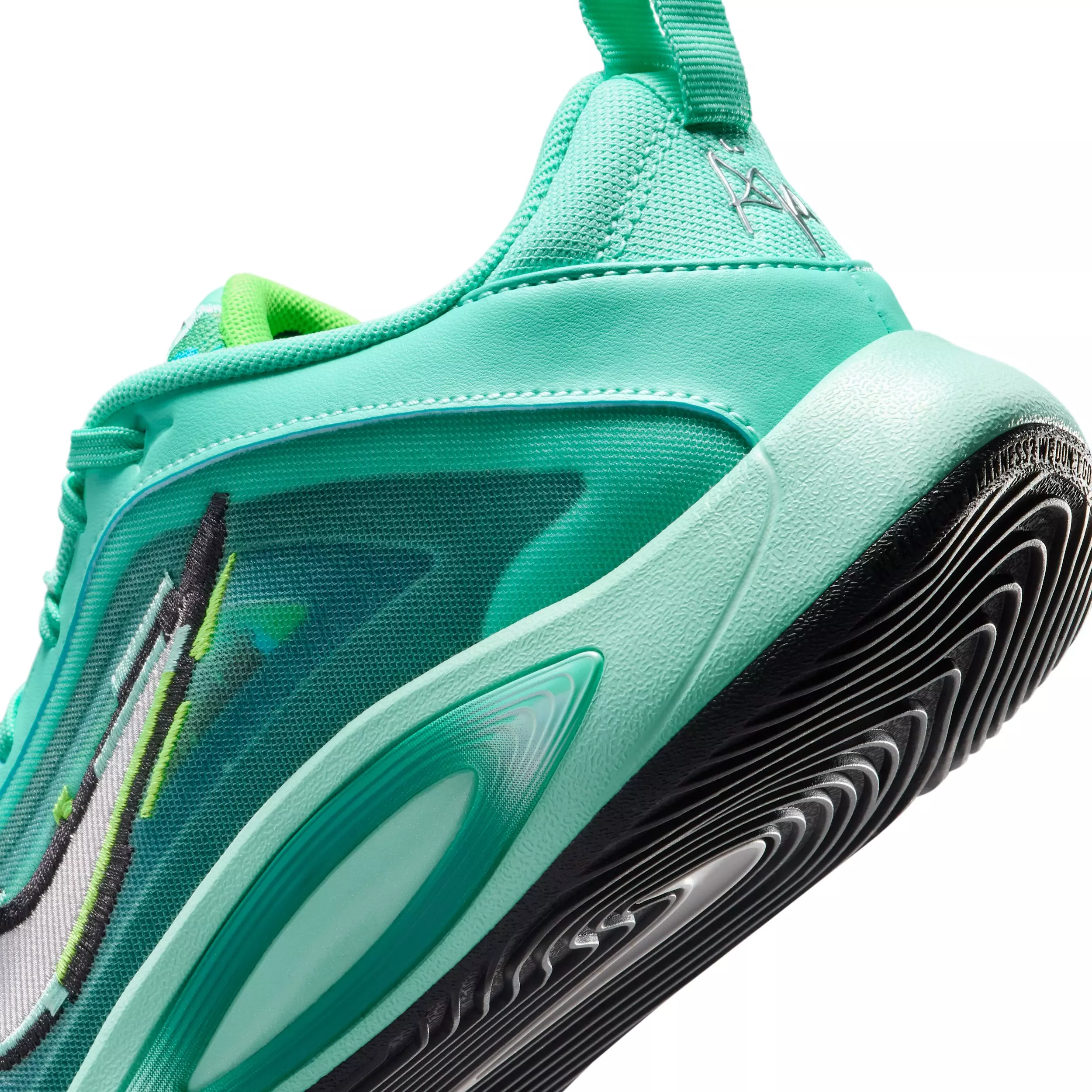 Nike A'One "Bleached Turquoise/Washed Teal/Geode Teal/Silver" Grade School Boys' Basketball Shoe - TURQUOISE/TEAL/TEAL/SILVER