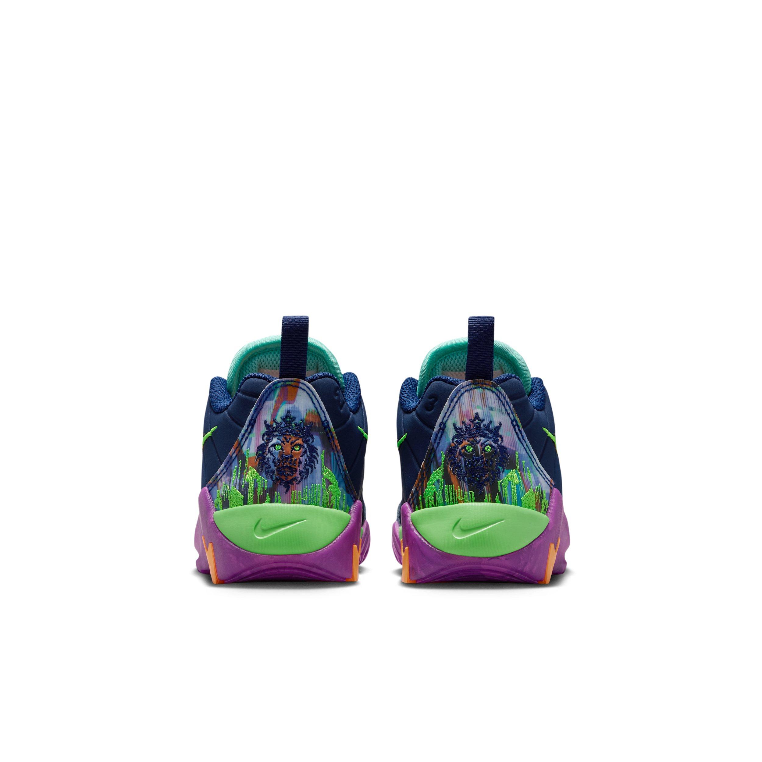 Nike LeBron Witness 9 Preschool Boys' "Blue Void/Purple/Green Strike/Turquoise" Basketball Shoe