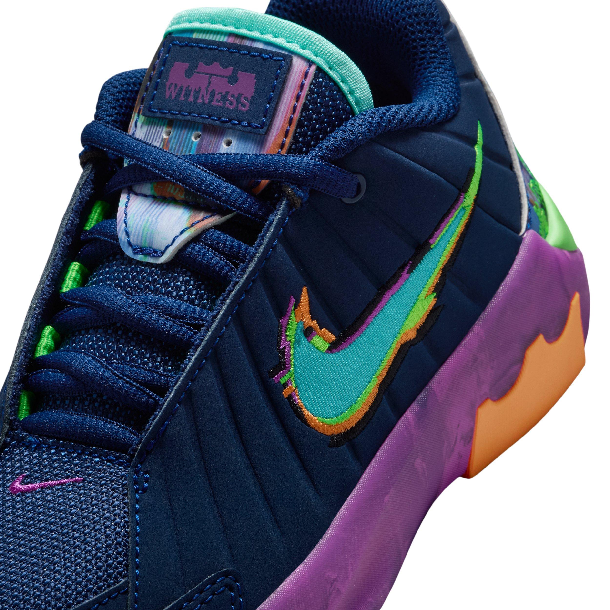 Nike LeBron Witness 9 Preschool Boys' "Blue Void/Purple/Green Strike/Turquoise" Basketball Shoe
